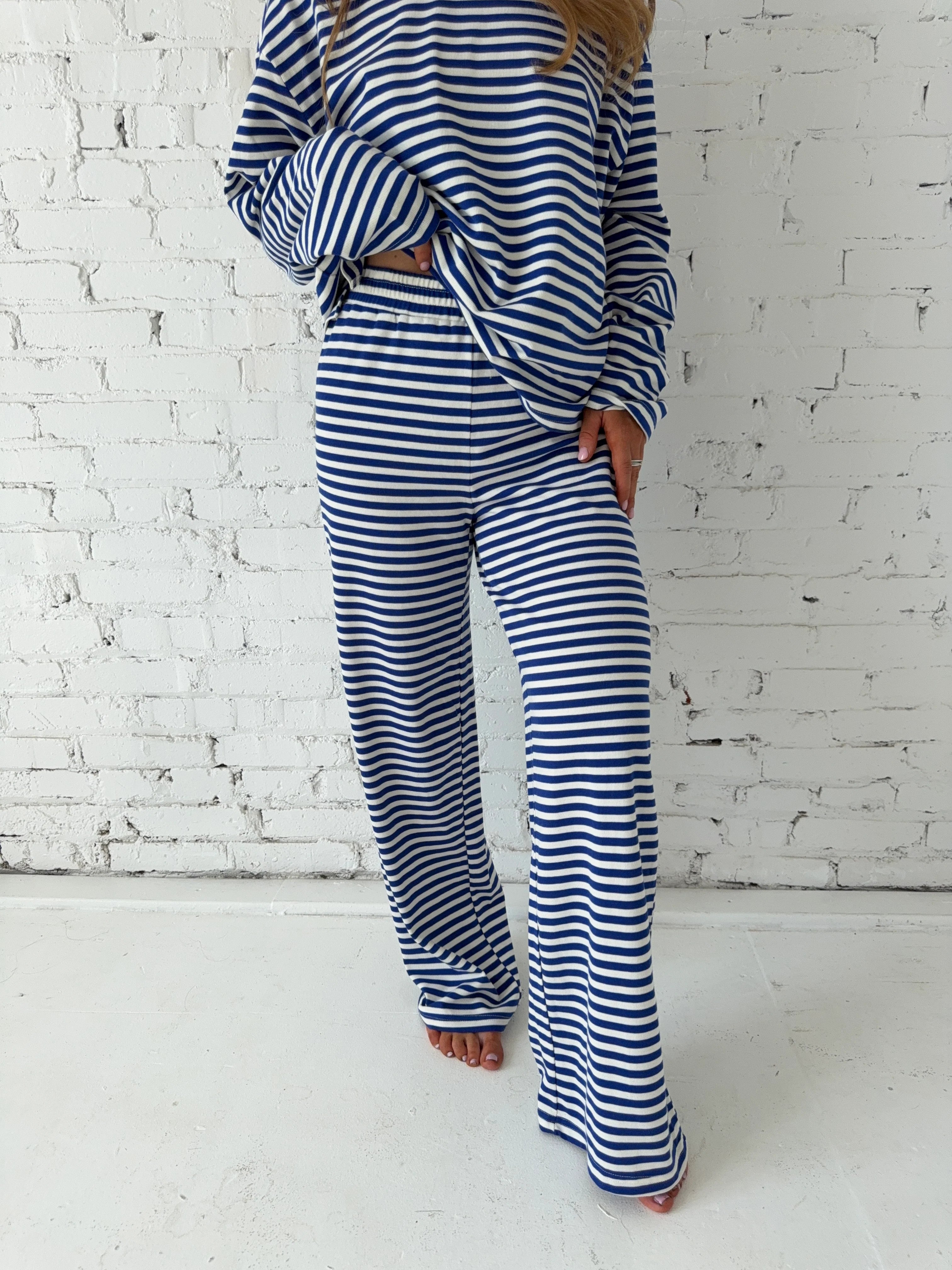 Tommy Striped Lounge Set - Navy Stripes