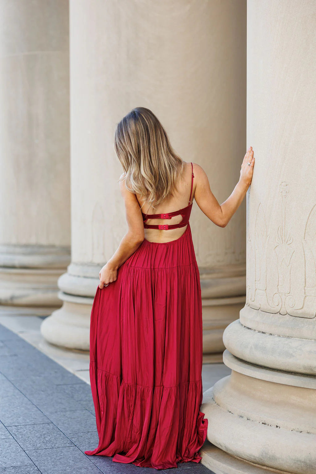 LARGE - With Love Satin Maxi Dress - Burgundy