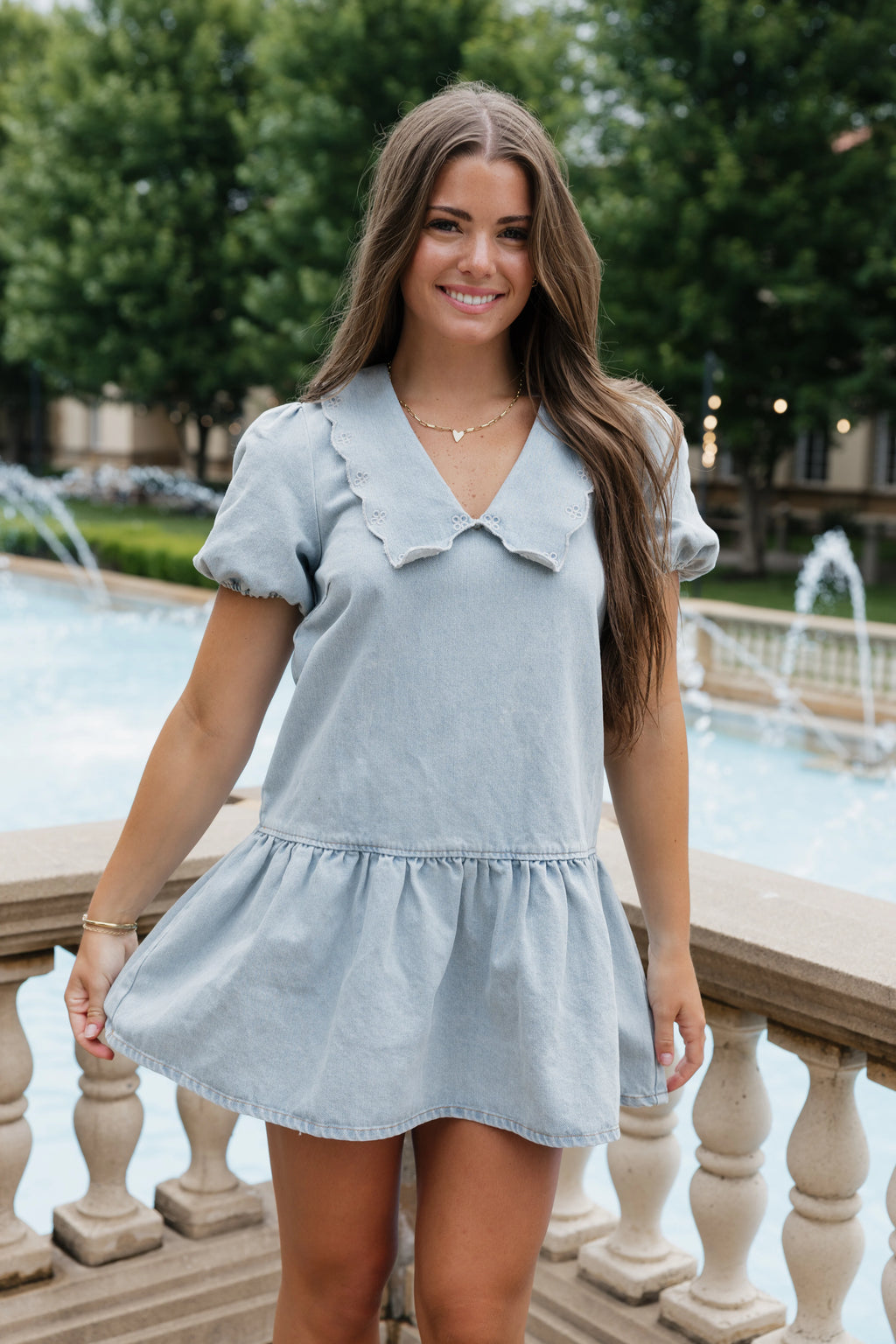 Dixie Dress Mini Dress - Light Wash