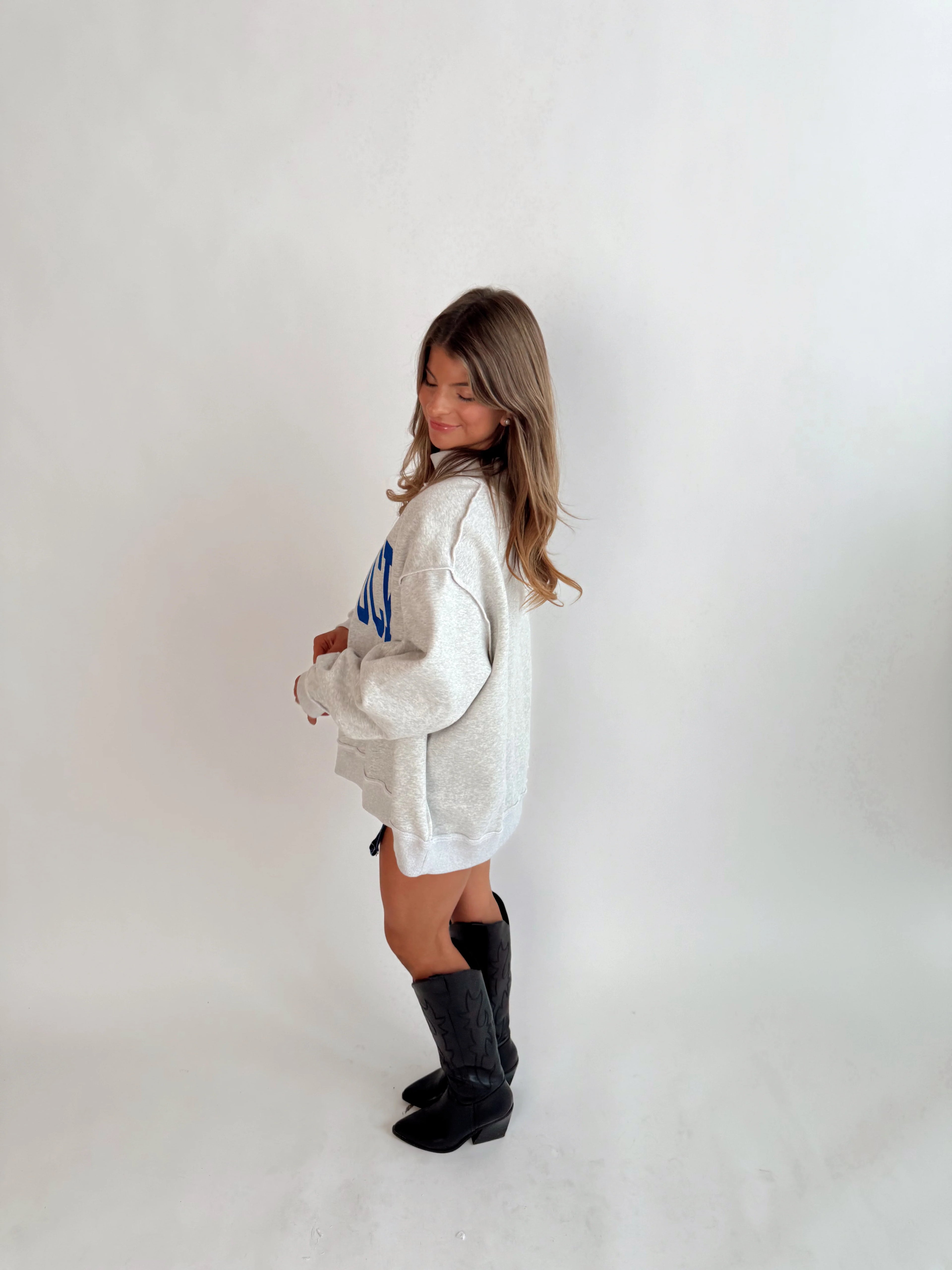 Kentucky REVERSIBLE Mockneck - Heather Grey - PREORDER SHIPS SEPT 20TH