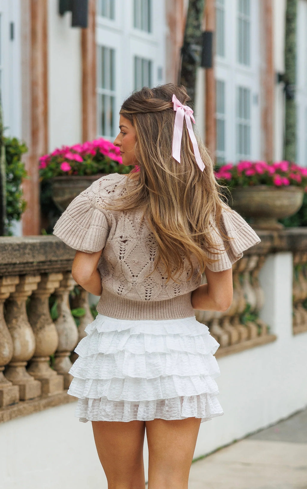 Dove Ruffle Mini Skirt - White