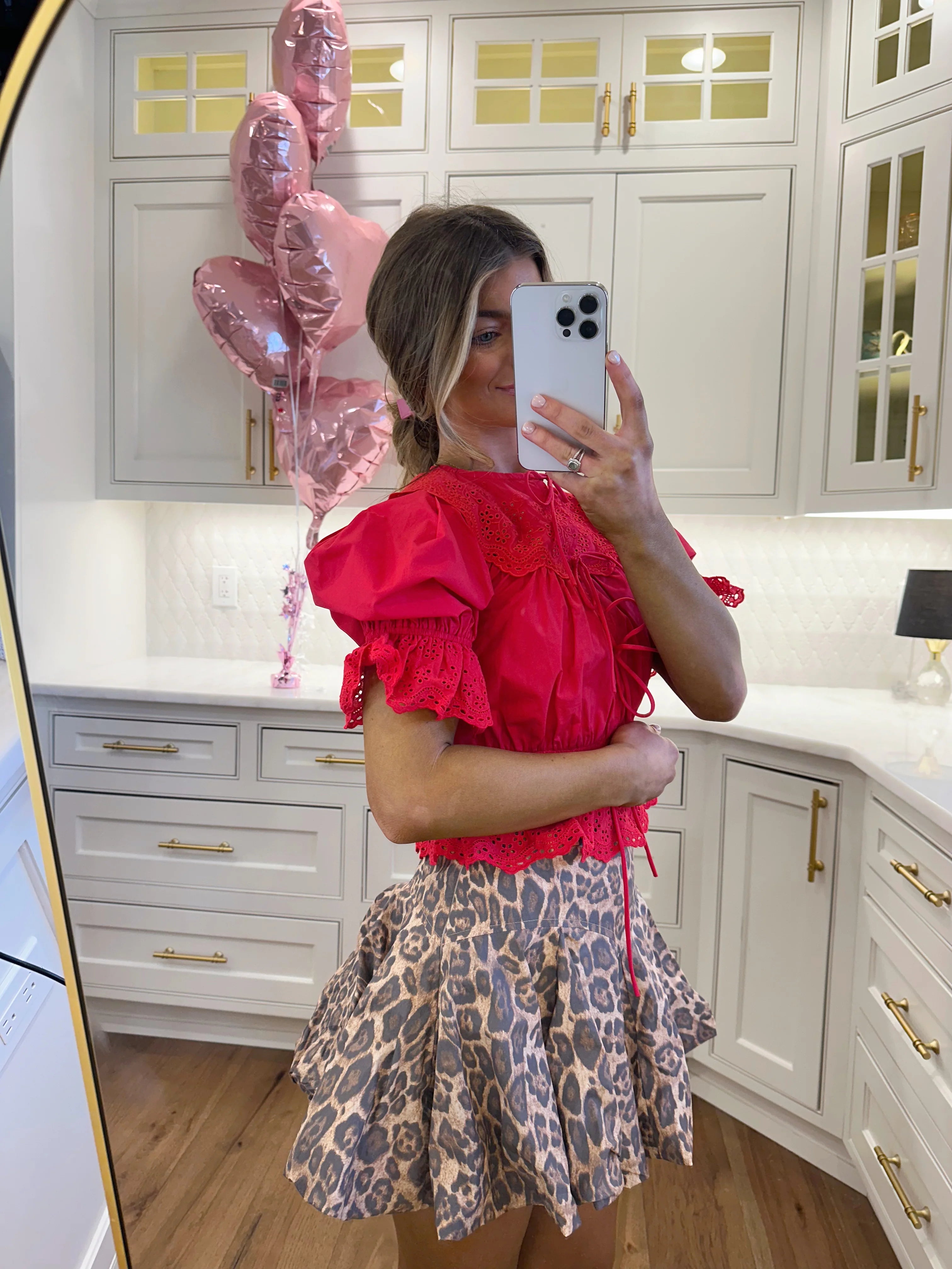 Conversation Heart Blouse - Red