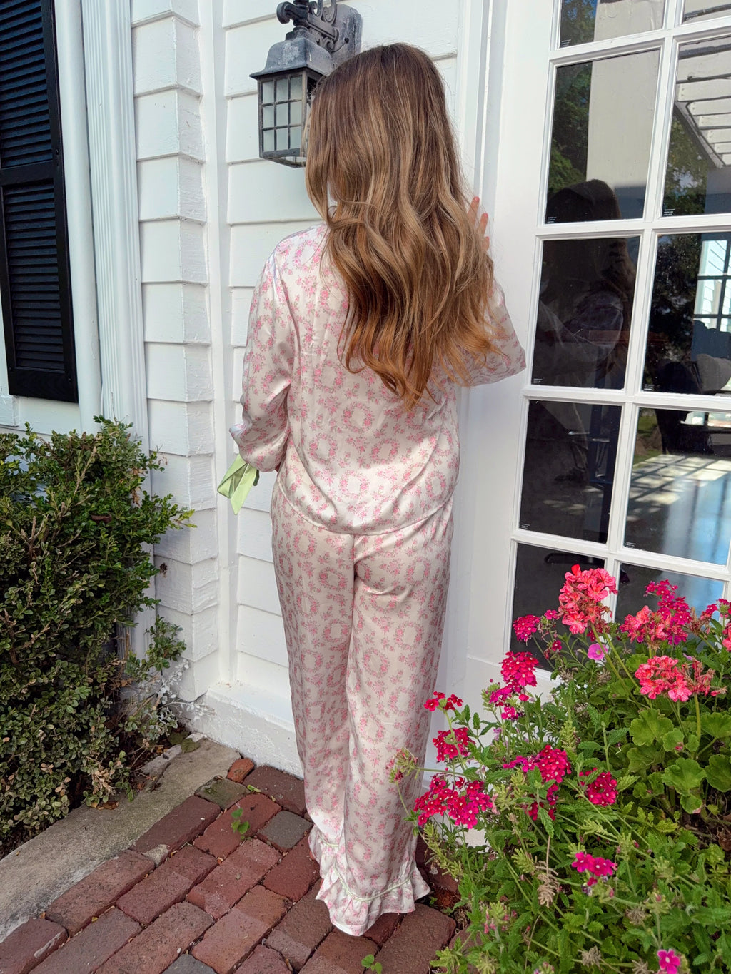 Mandy Floral Pajama Set - Pink / Green