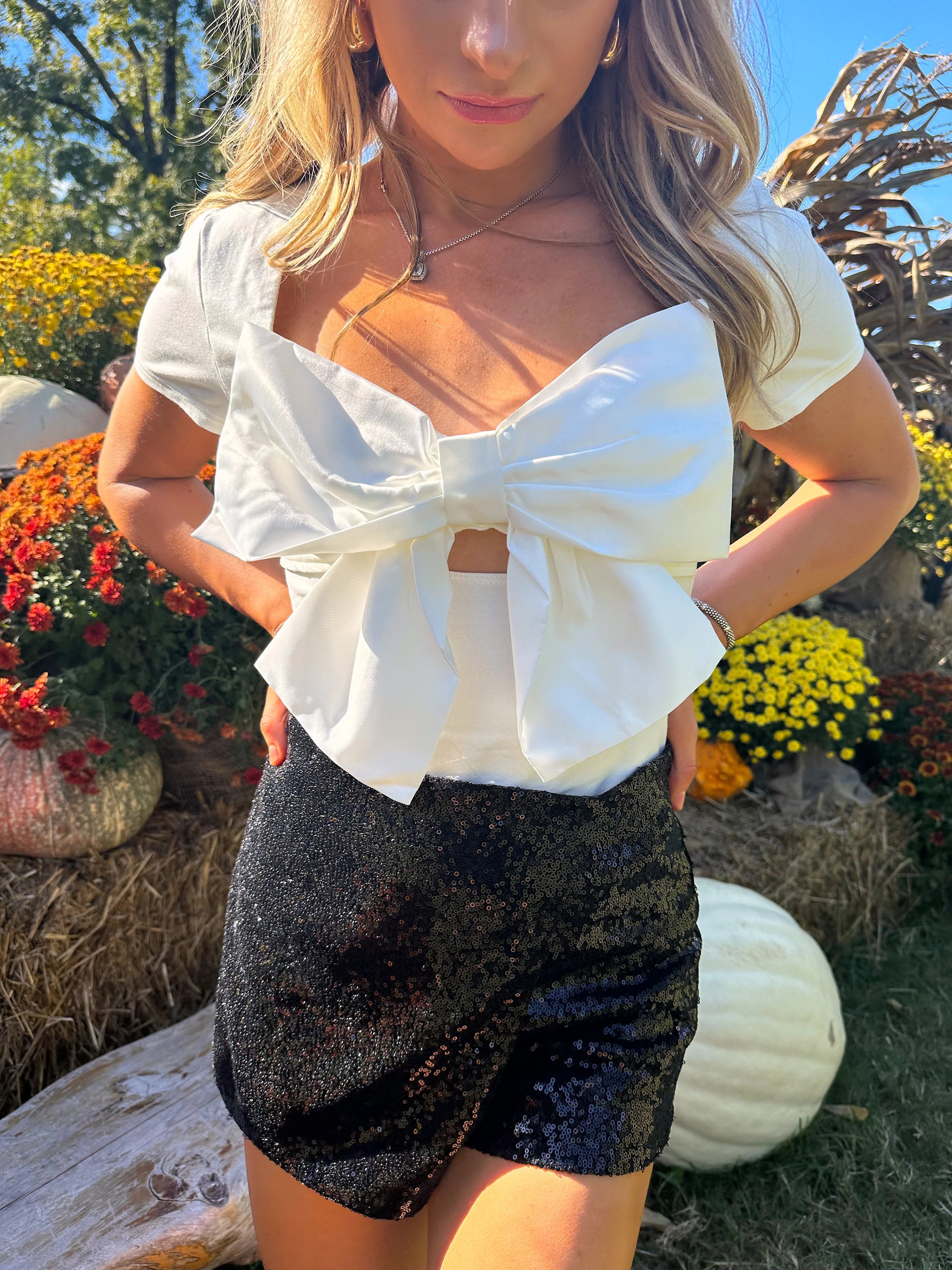 Matilda Sequin Skort - Black