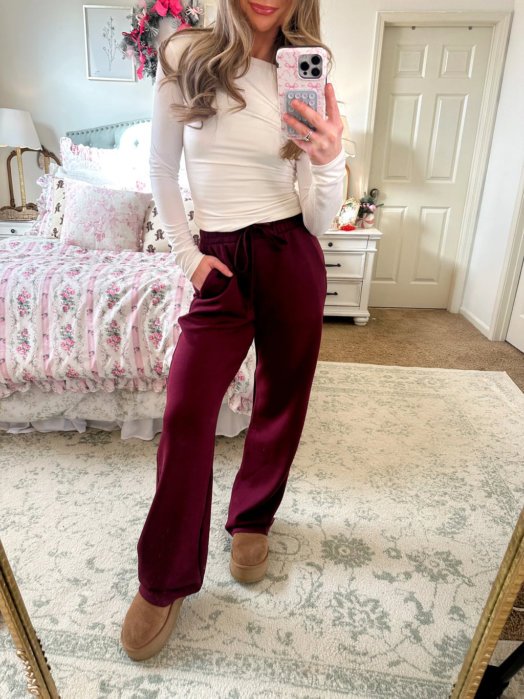 Airport Lounge Pant - Burgundy