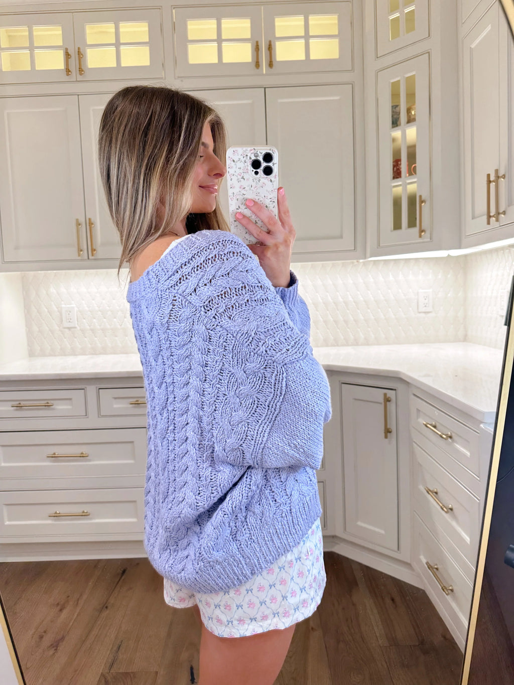 Polished Tie Front Oversized Cardigan - Lavender