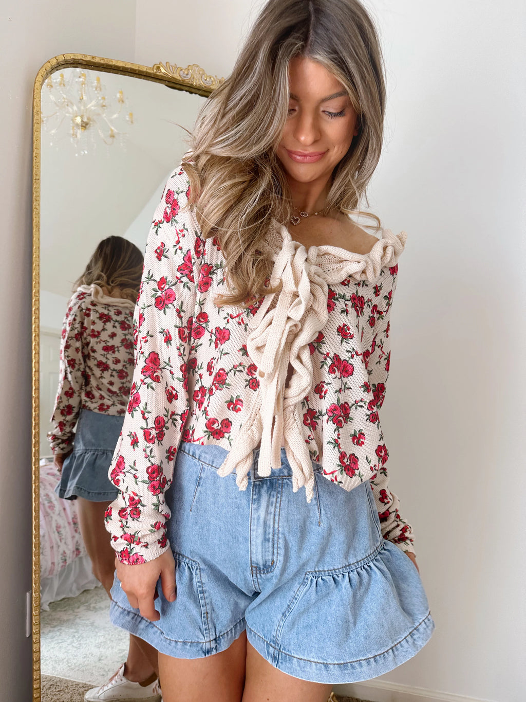 So In Love Tie Front Knot Top