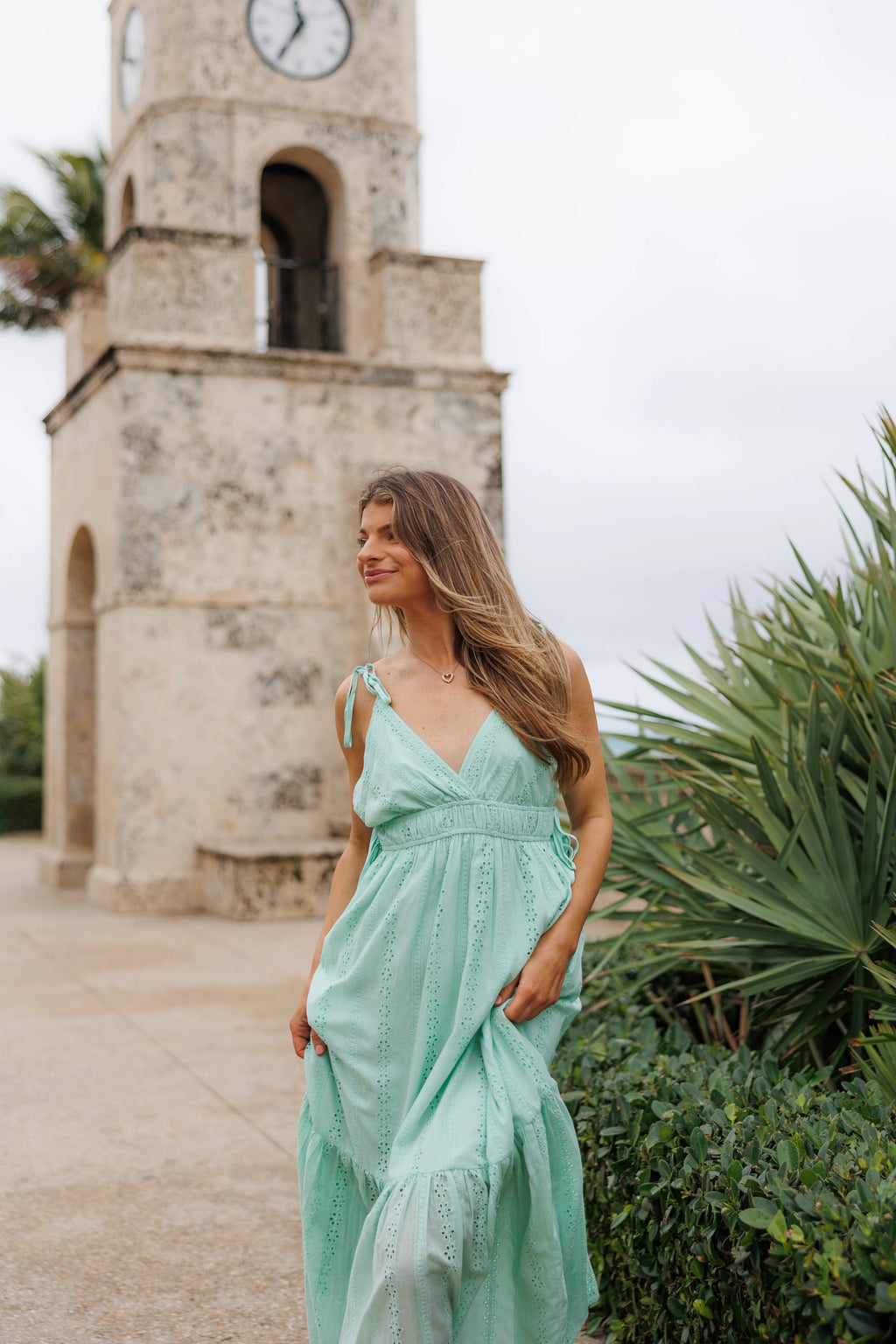 Melodi's Mint Tea Eyelet Maxi Dress - Mint