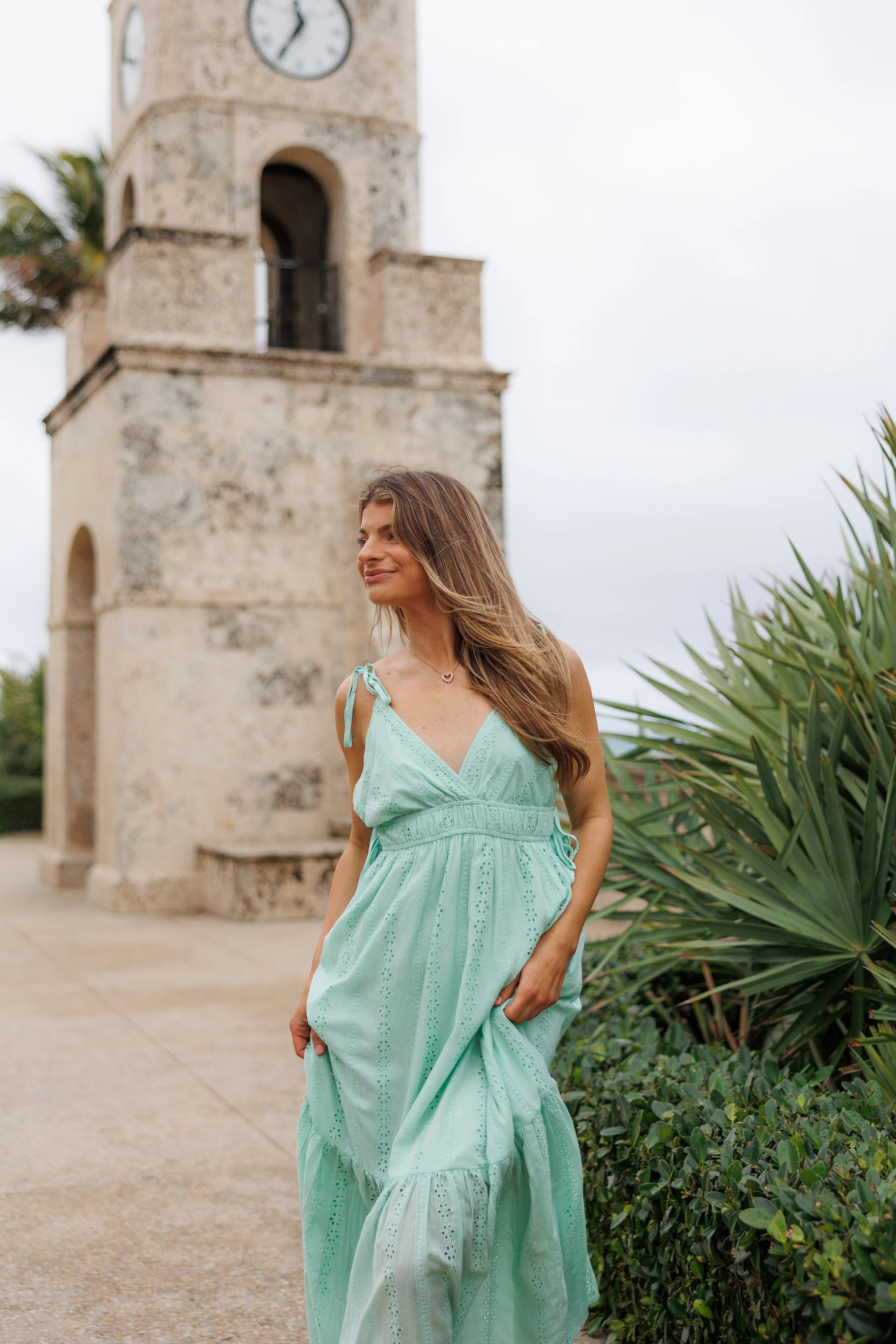 Melodi's Mint Tea Eyelet Maxi Dress - Mint