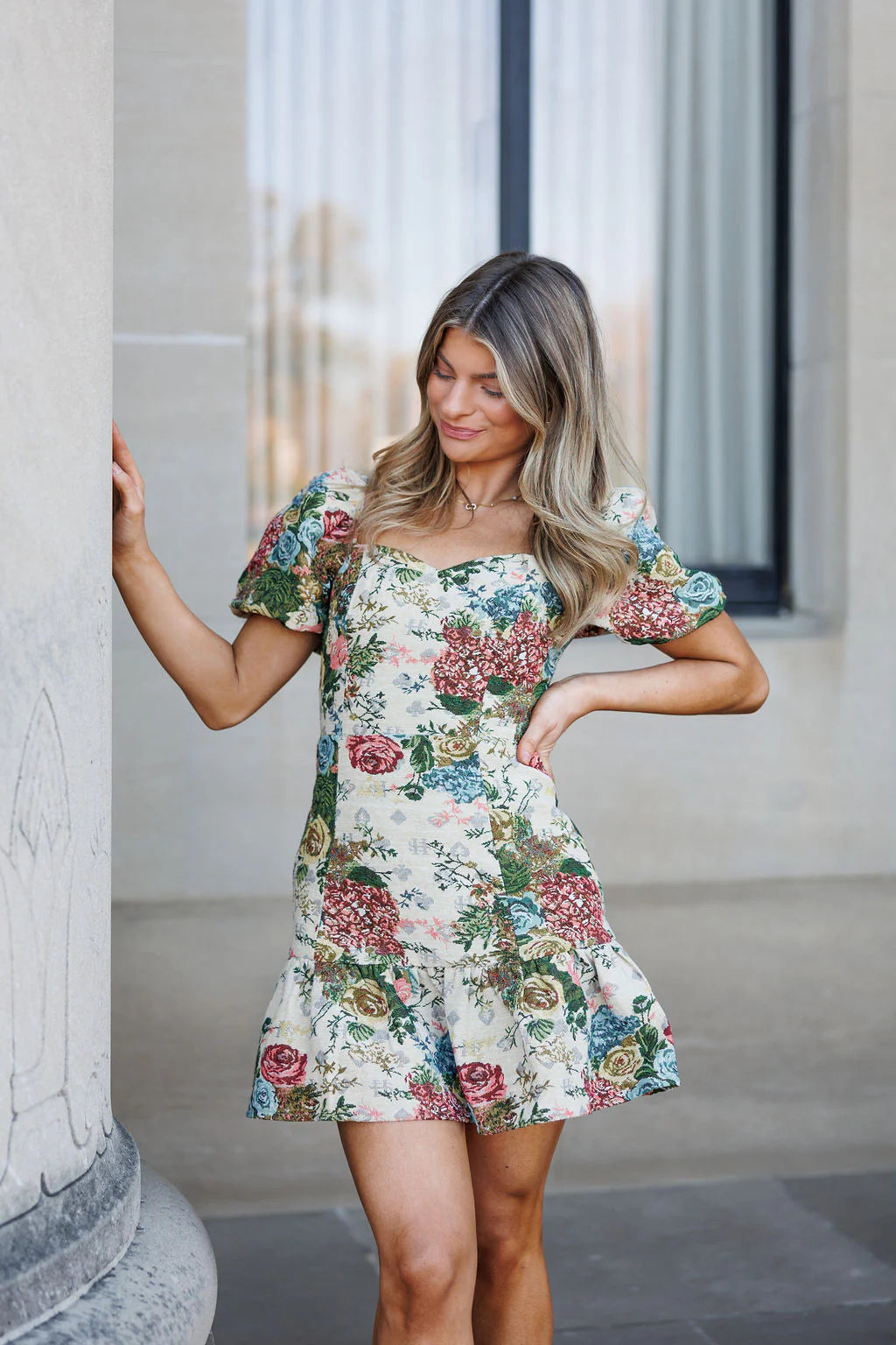 Whitmore Jaquared Mini Dress