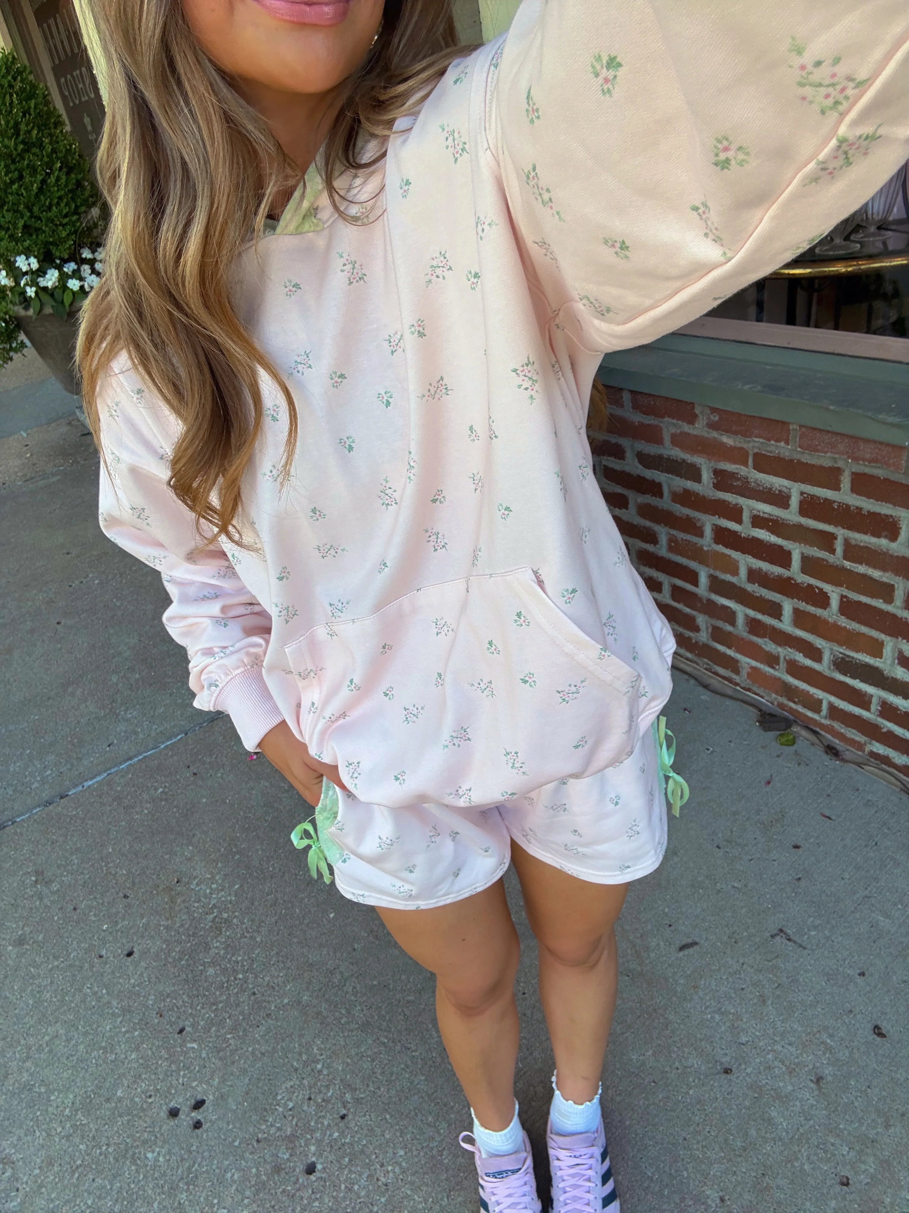 Thea Ditsy Floral Set - Light Pink / Sage