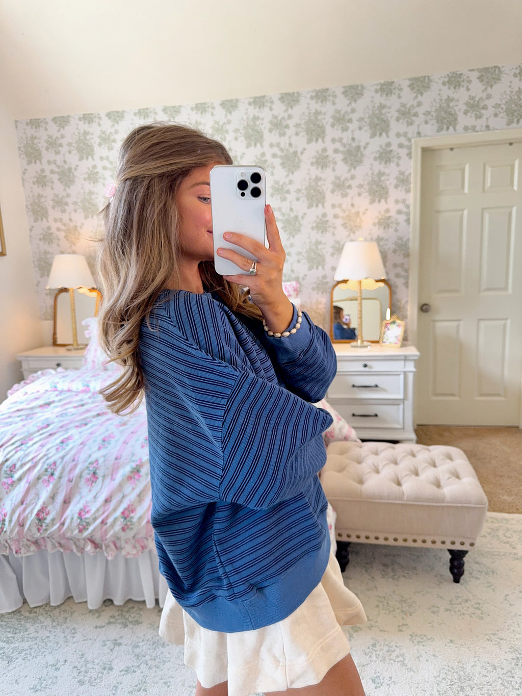 Pepper Striped Knit Pullover - Blue / Navy