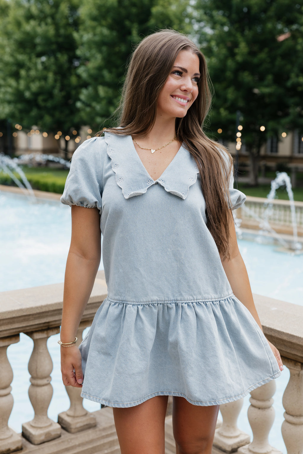 Dixie Dress Mini Dress - Light Wash