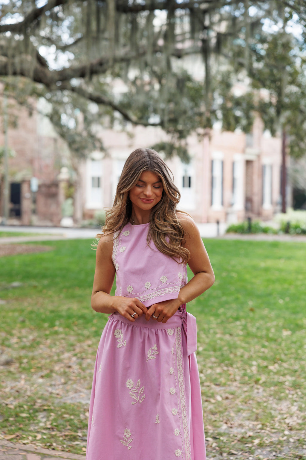 SMALL Lete Embroidered Set - Lavender / Pink