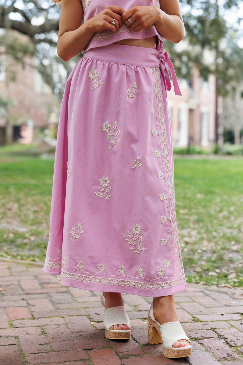 SMALL Lete Embroidered Set - Lavender / Pink