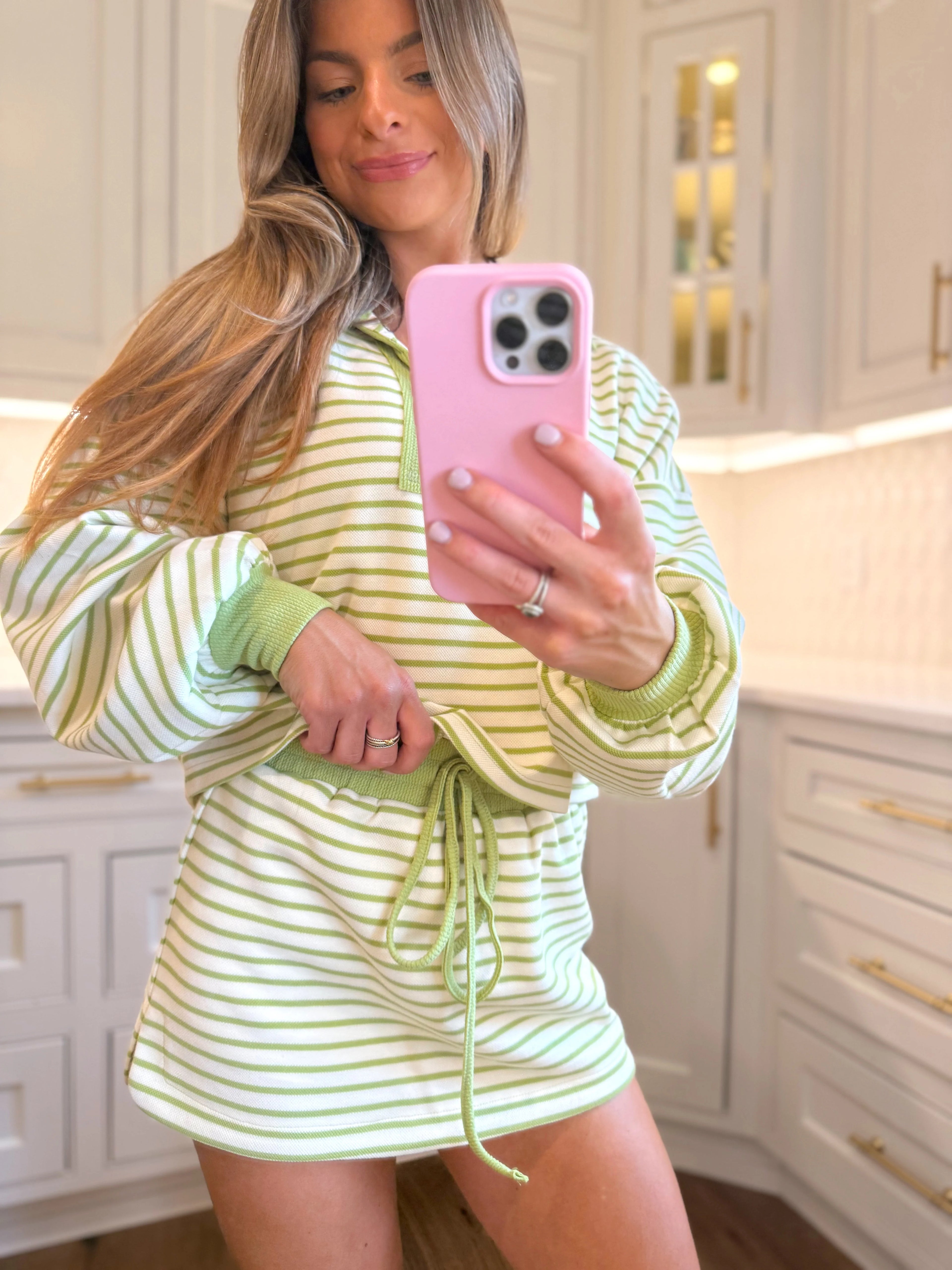 Claire Striped Set - Avocado