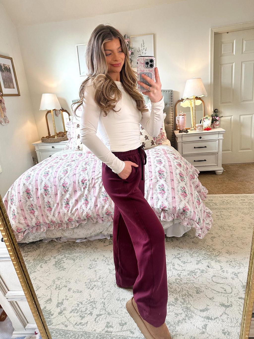 Airport Lounge Pant - Burgundy