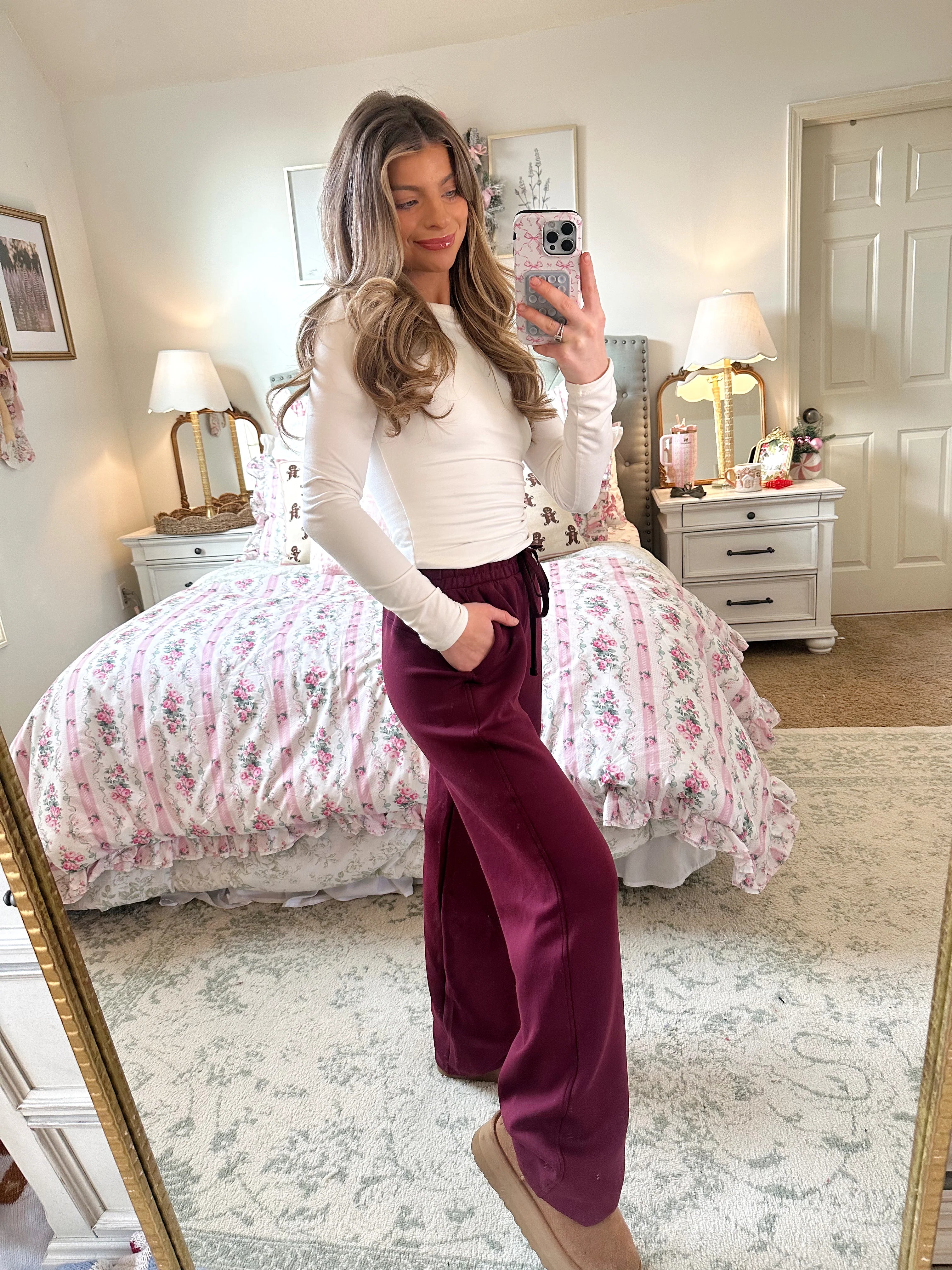 Airport Lounge Pant - Burgundy