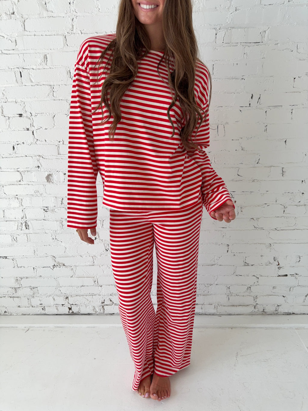 Tommy Striped Lounge Set - Red Stripes