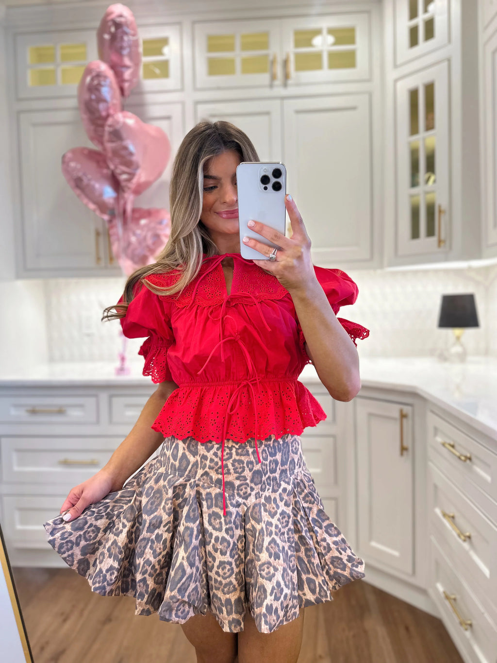 Conversation Heart Blouse - Red