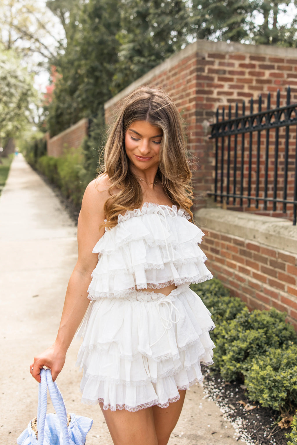 Freya Ruffle Set - White