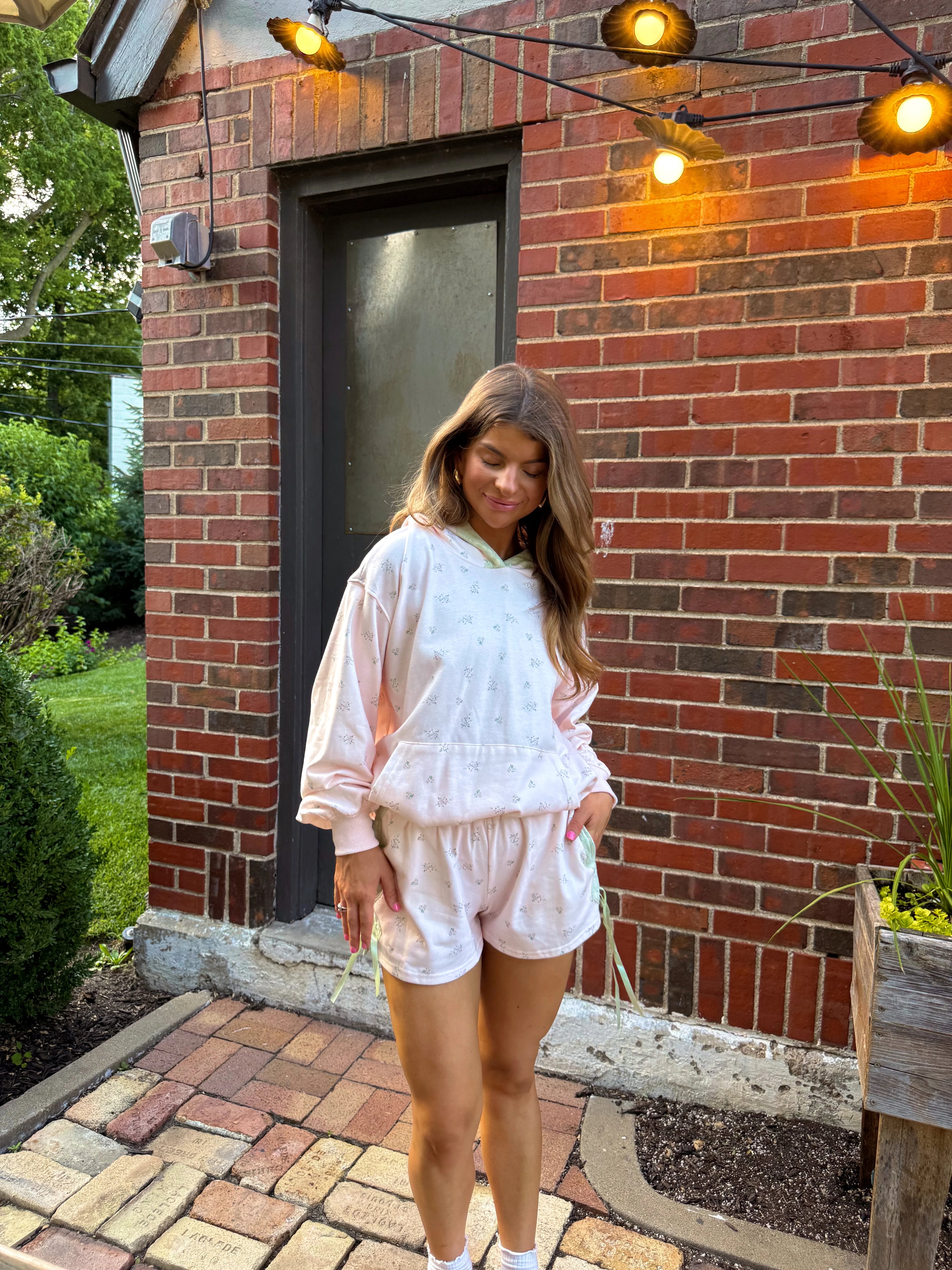 Thea Ditsy Floral Set - Light Pink / Sage