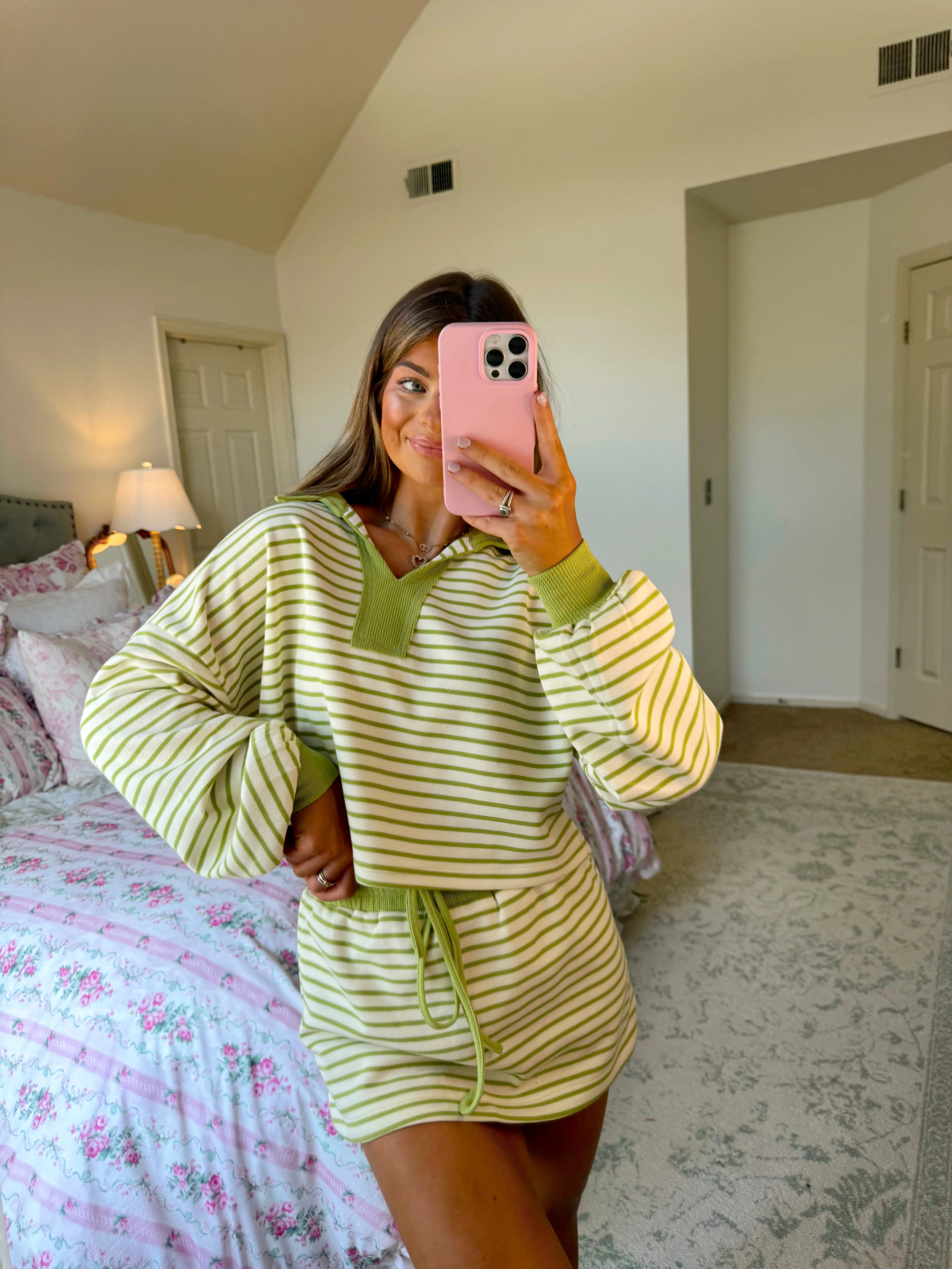 Claire Striped Set - Avocado