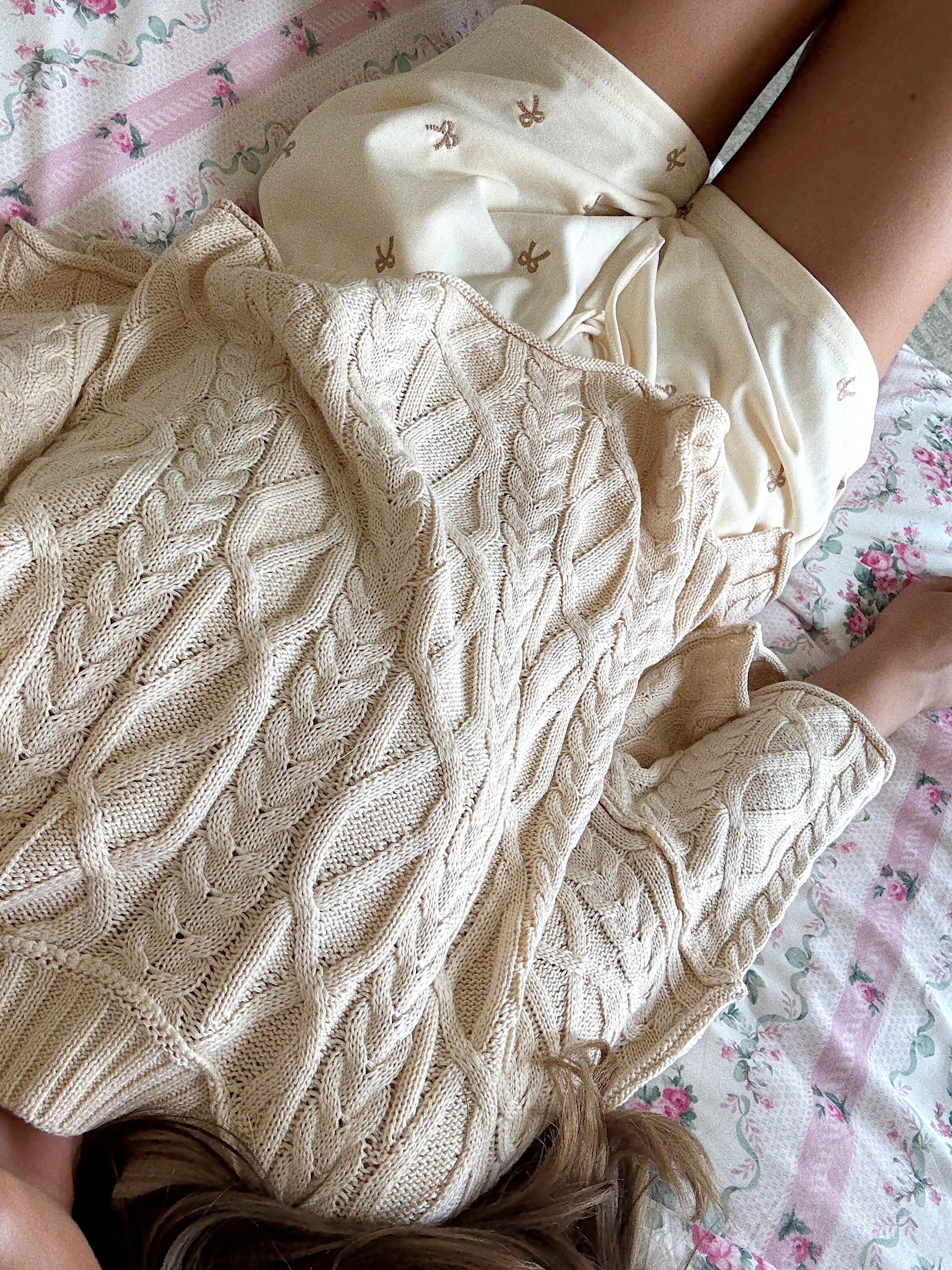 Presley Cable Knit Sweater - Cream