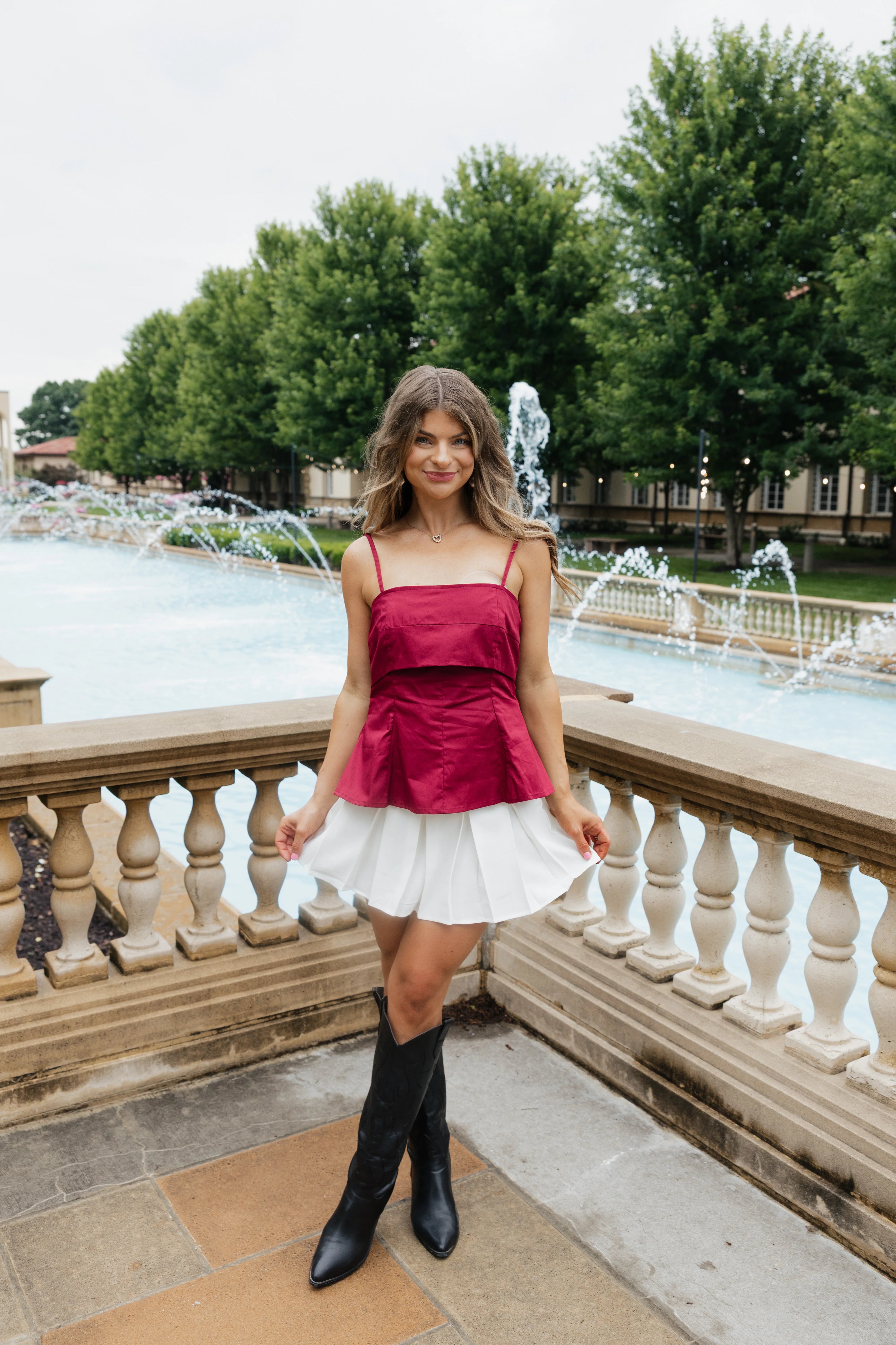 Claire Tank Top - Maroon