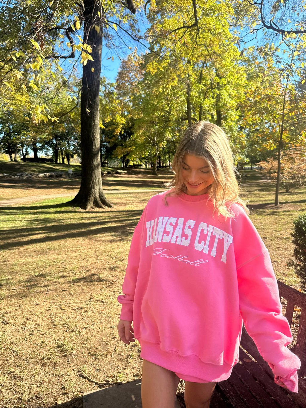 Floral Patched KANSAS CITY, Are You Ready For It? (On the back) Kansas City Football Sweatshirt