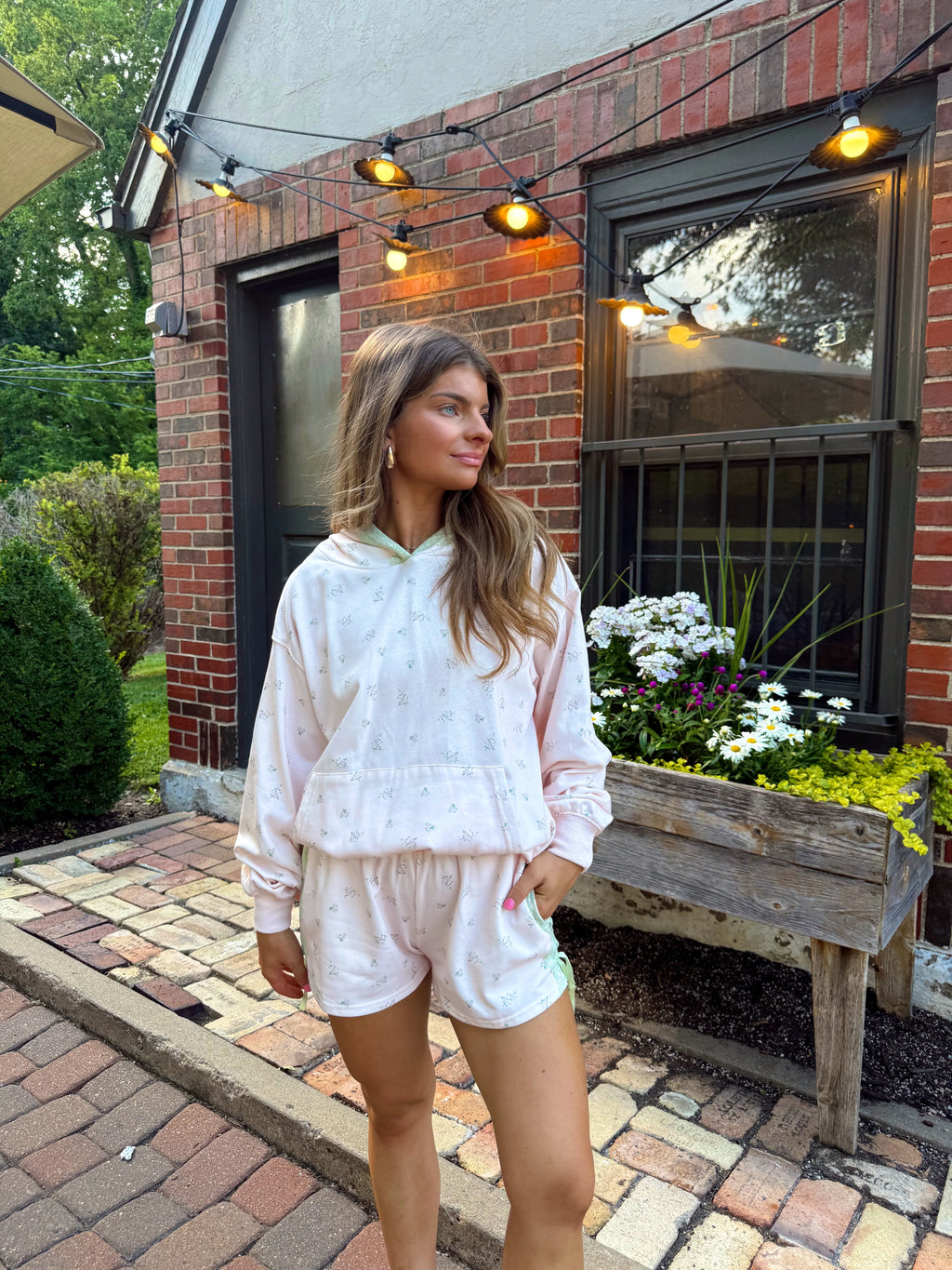 Thea Ditsy Floral Set - Light Pink / Sage