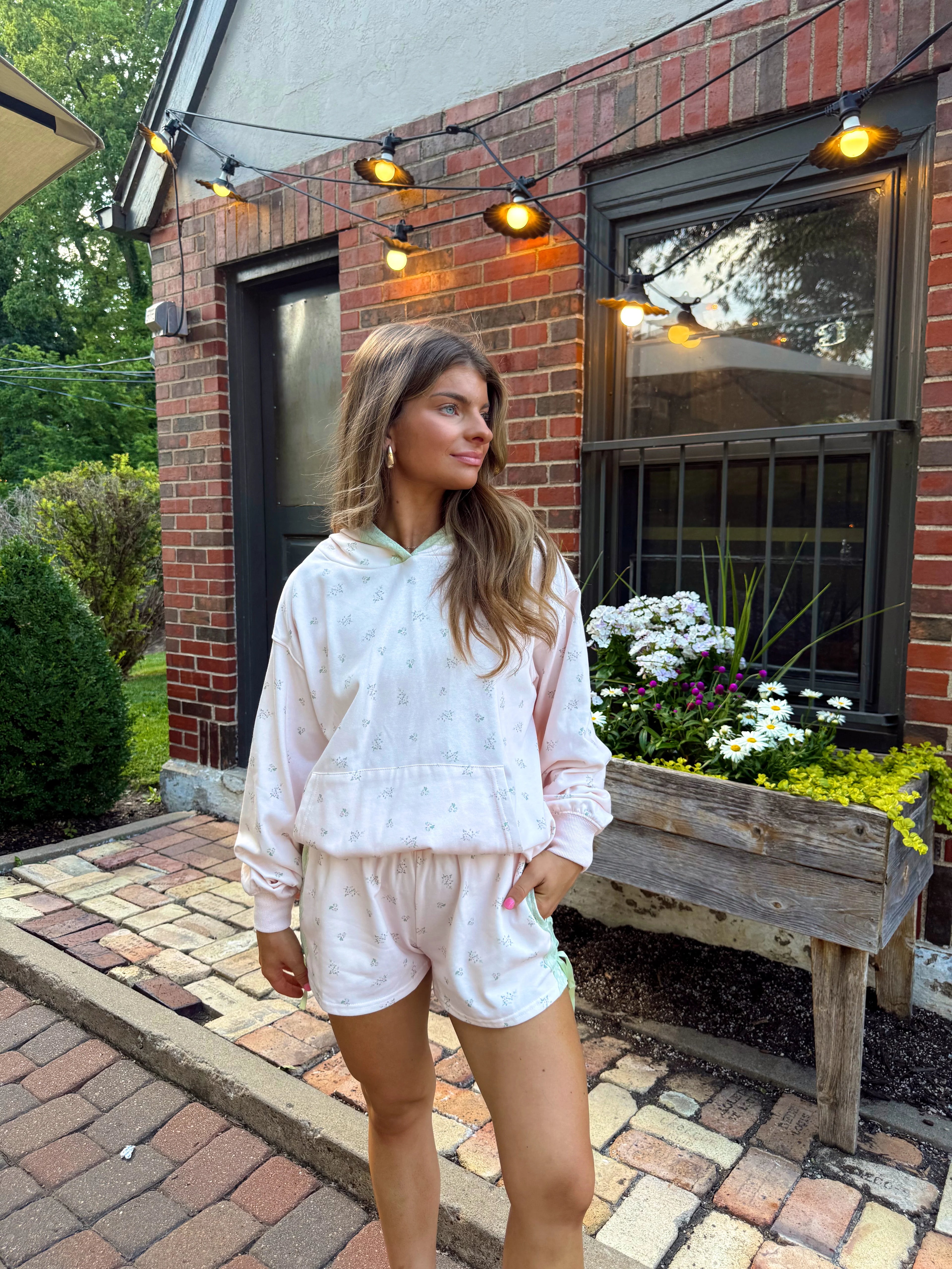 Thea Ditsy Floral Set - Light Pink / Sage