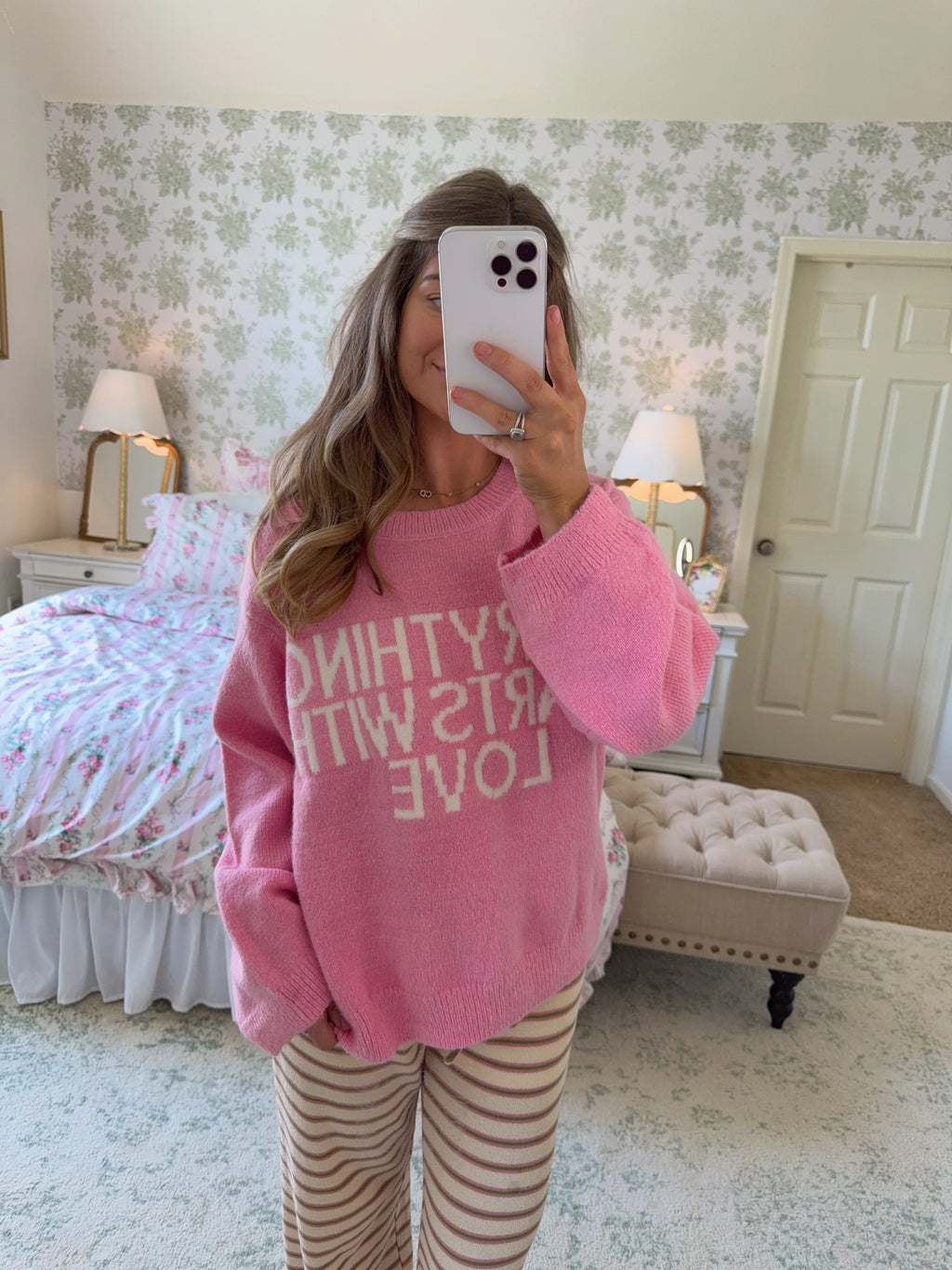 Calico Sweater - Pink