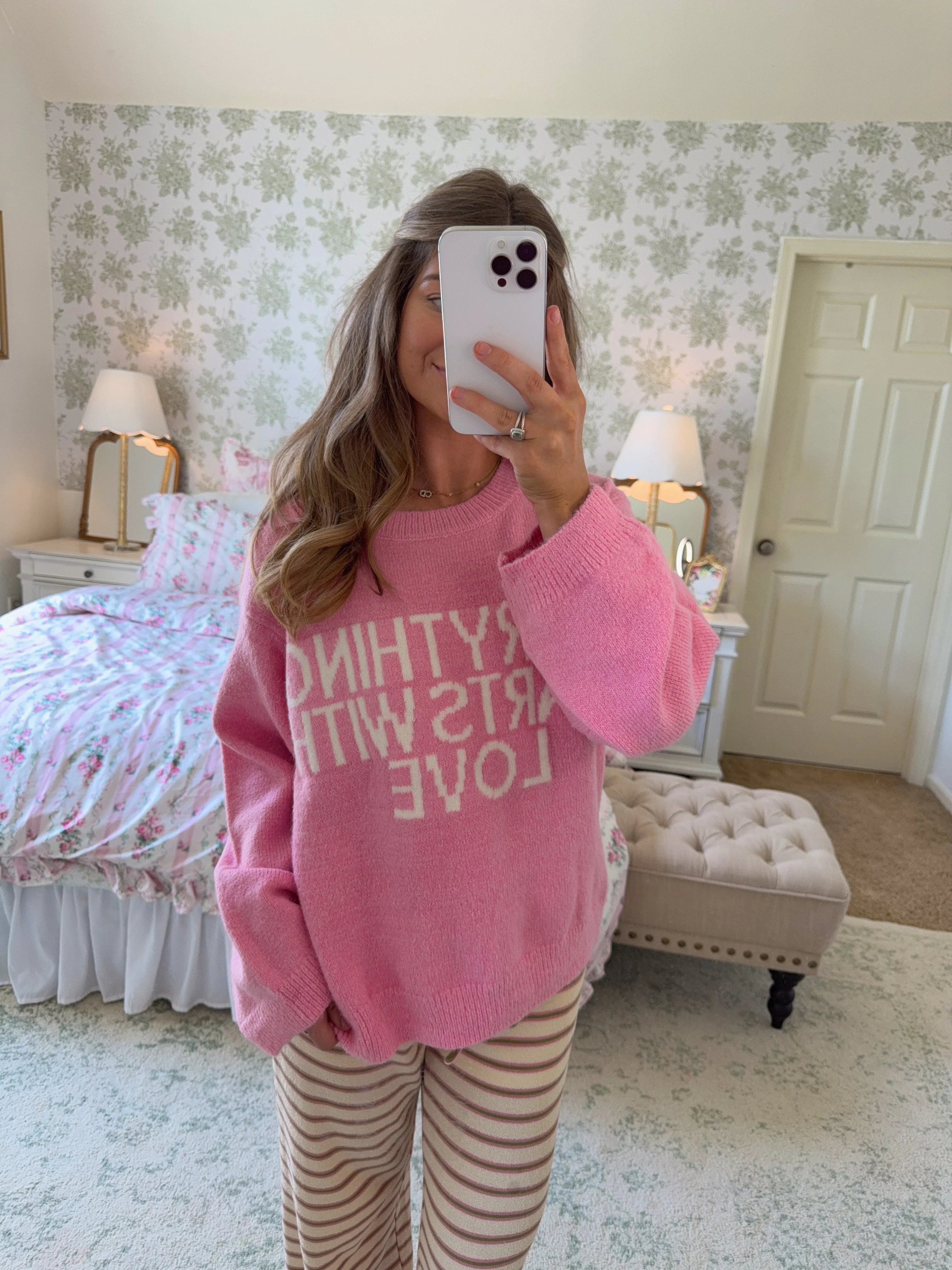 Calico Sweater - Pink