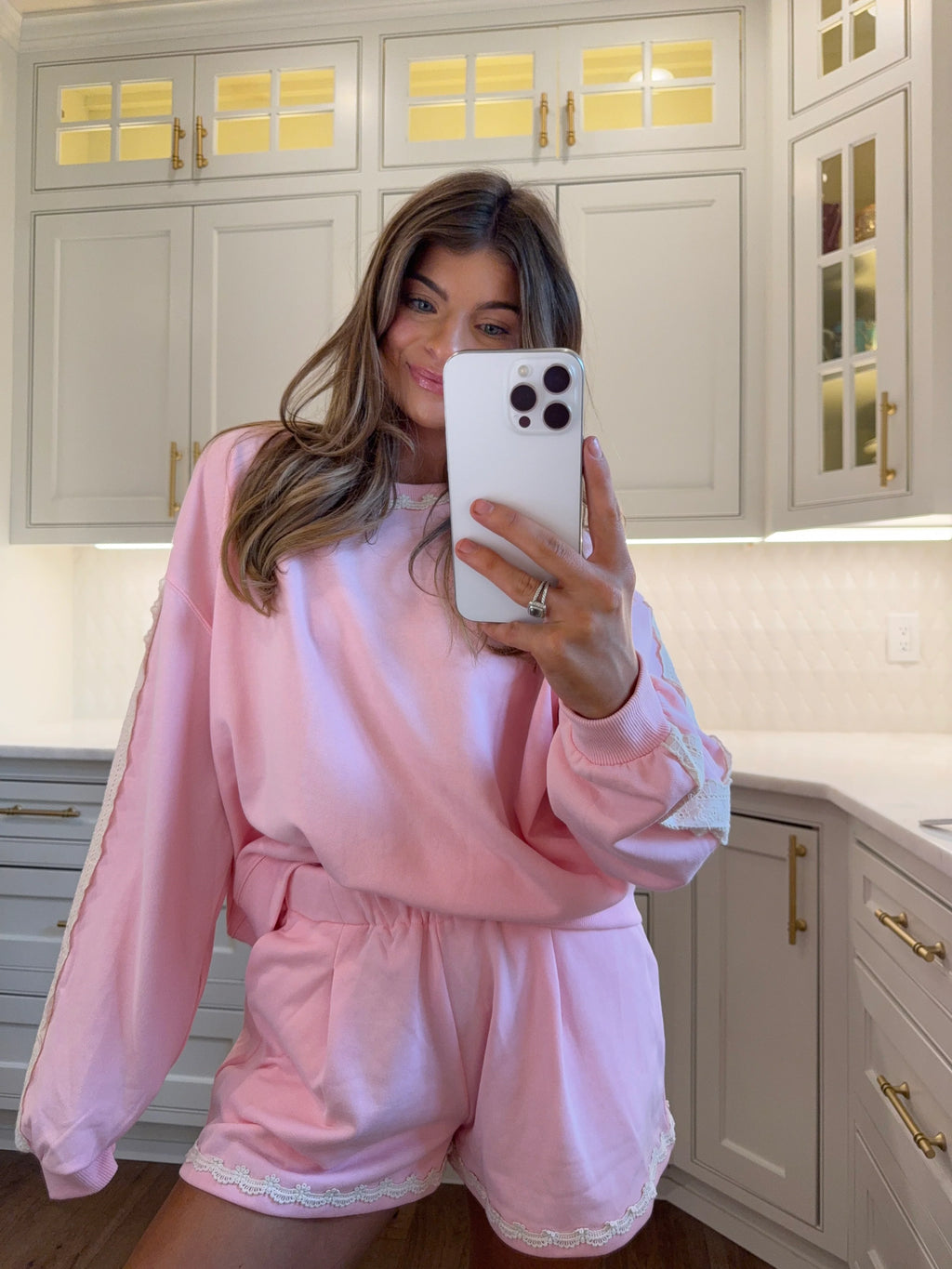 Tory Lace Trim Set - Pink