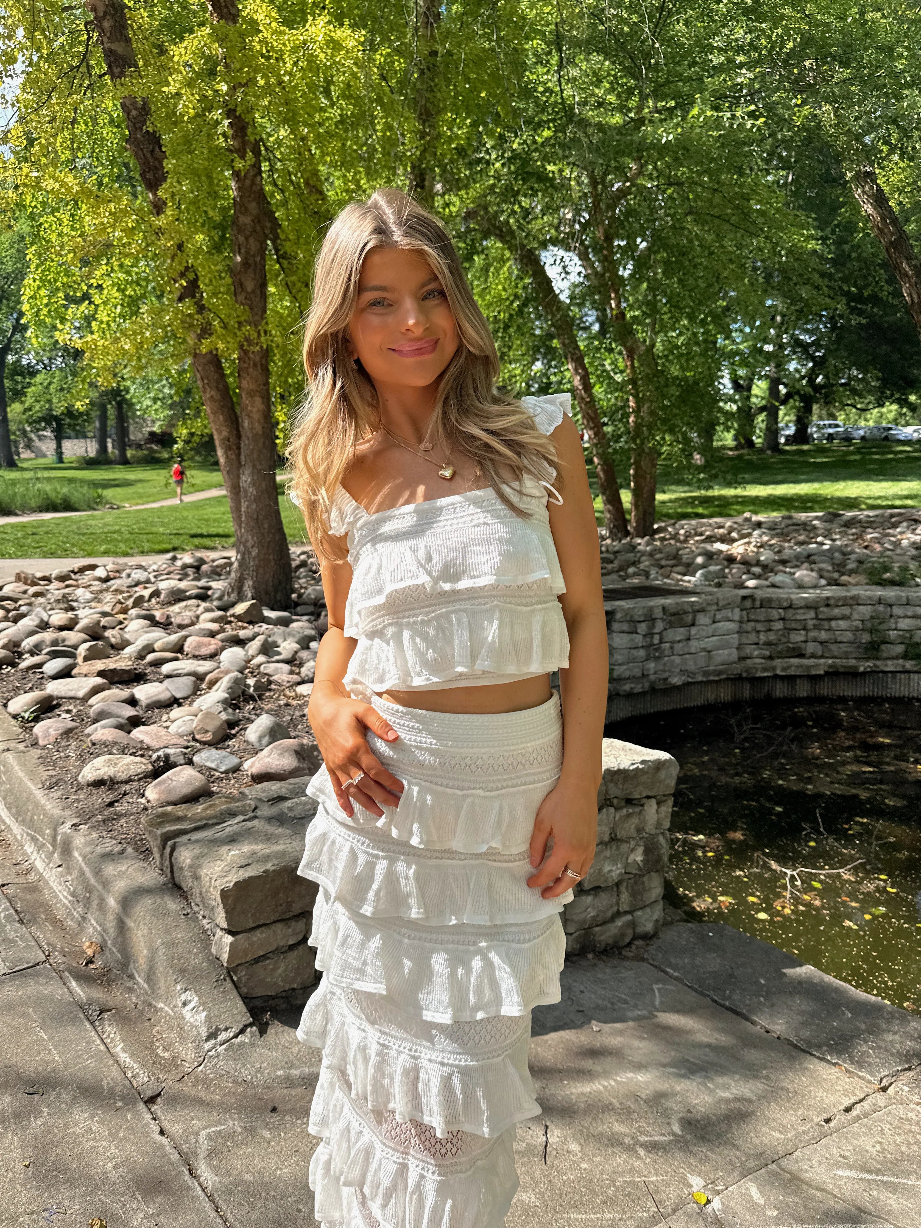 Marcella Ruffle Knit Top and Skirt Set