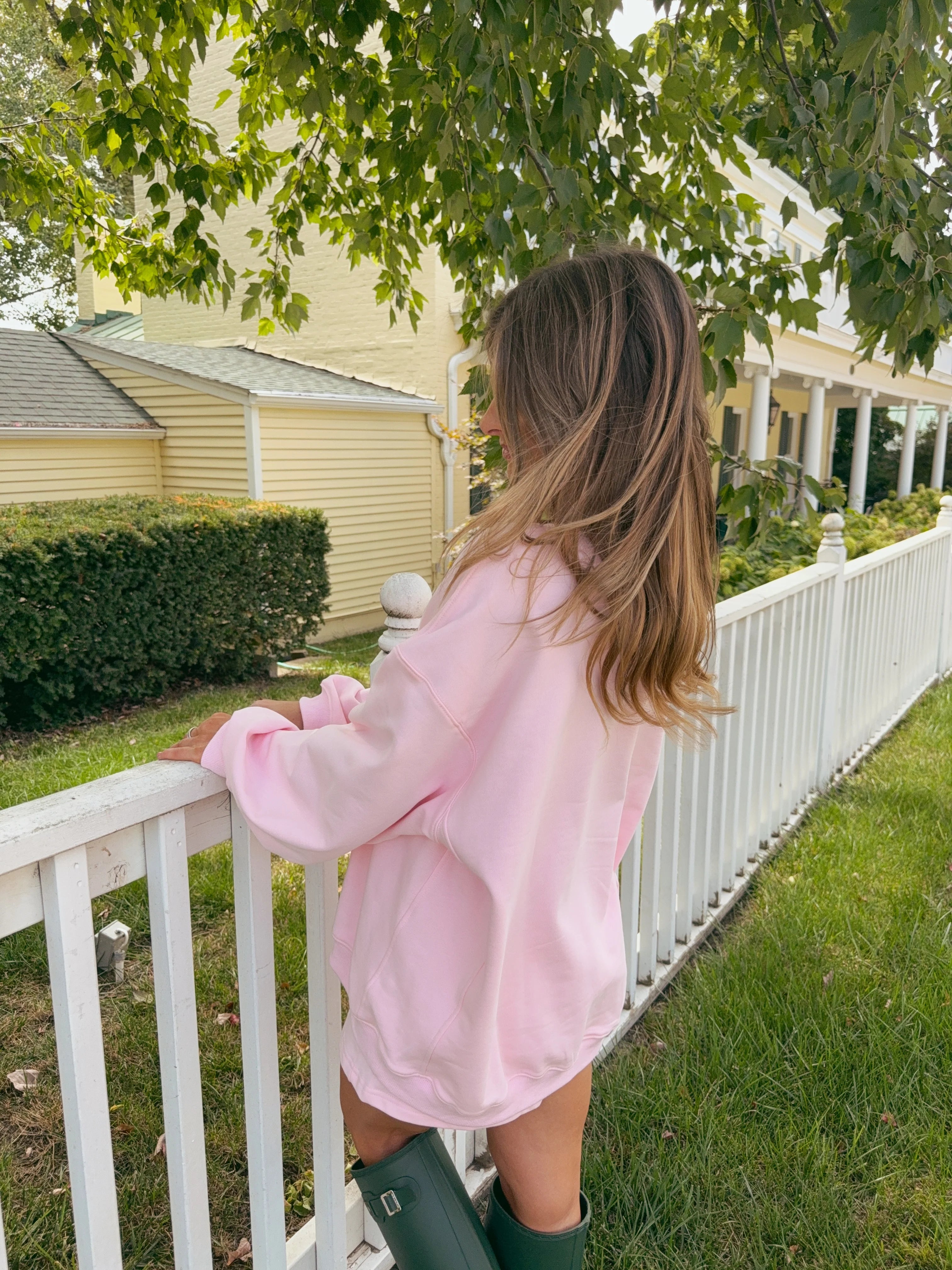 Ave and Liv The Label Embossed Strawberry Milk Crewneck