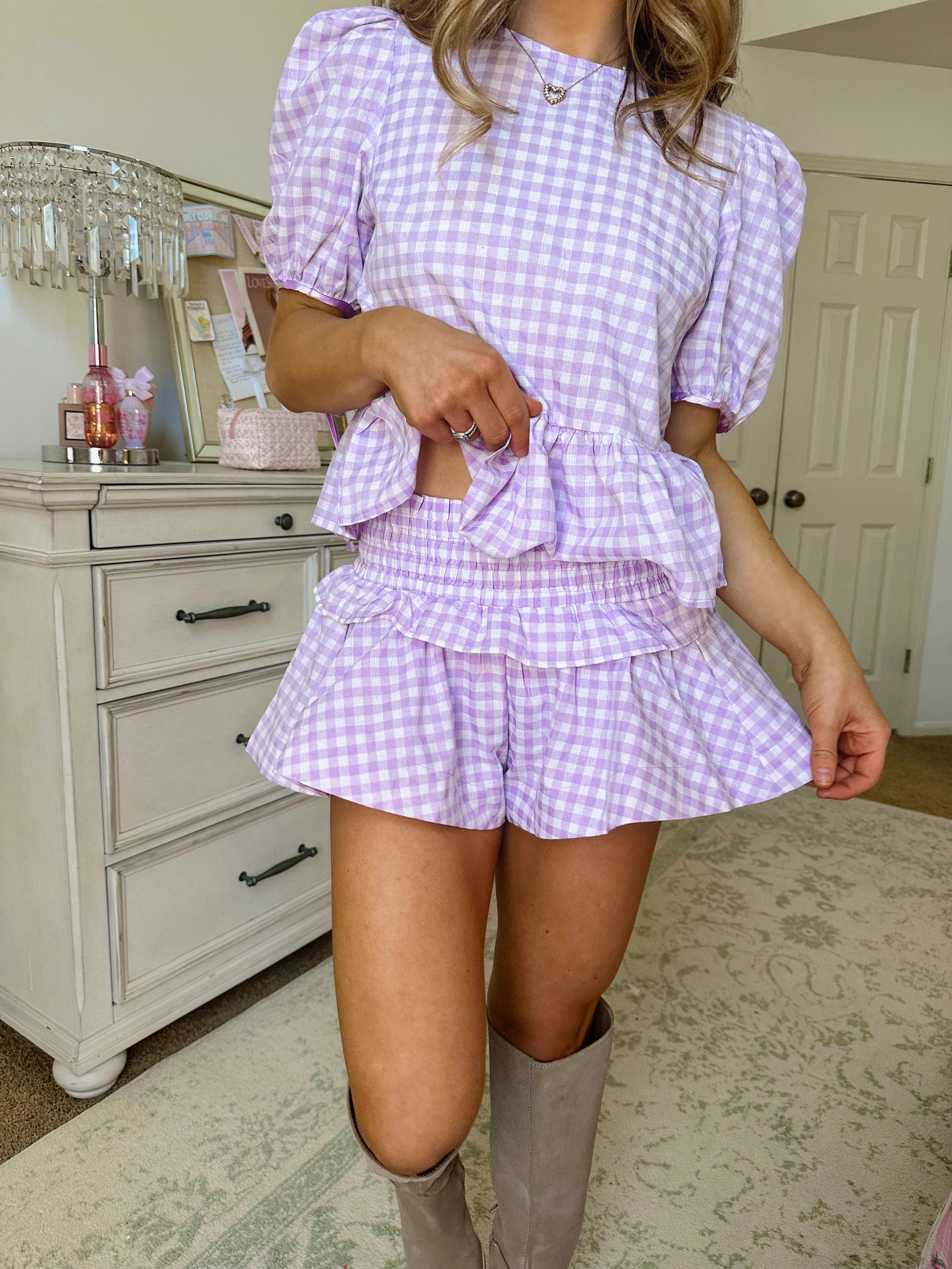 Rodeo Gingham Set - Lavender