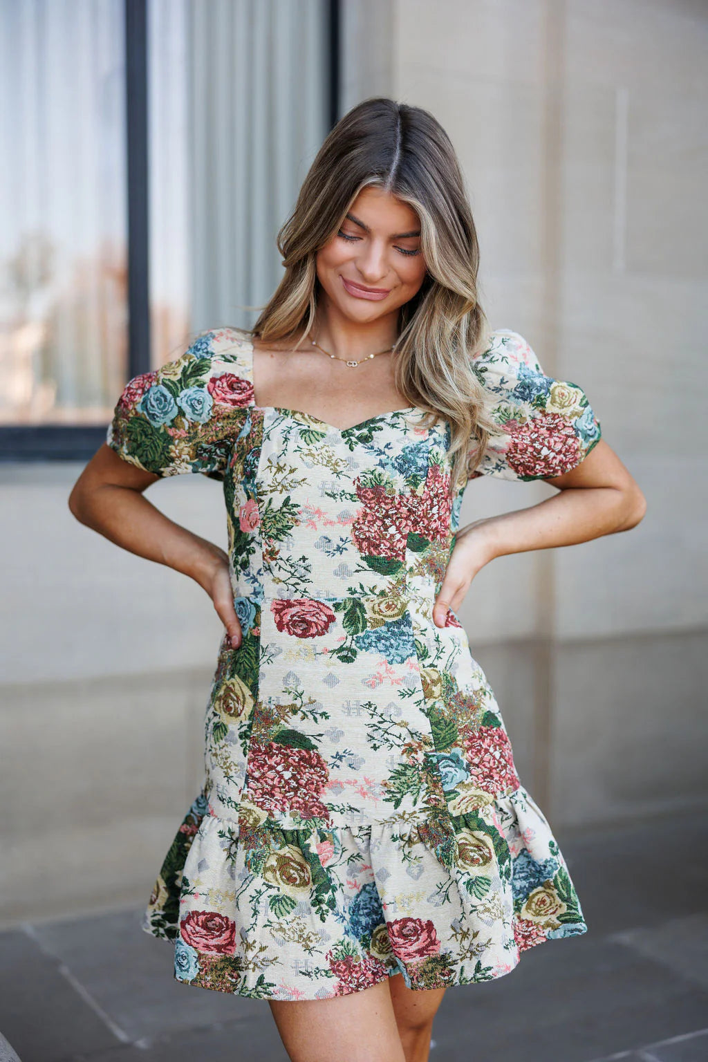 Whitmore Jaquared Mini Dress