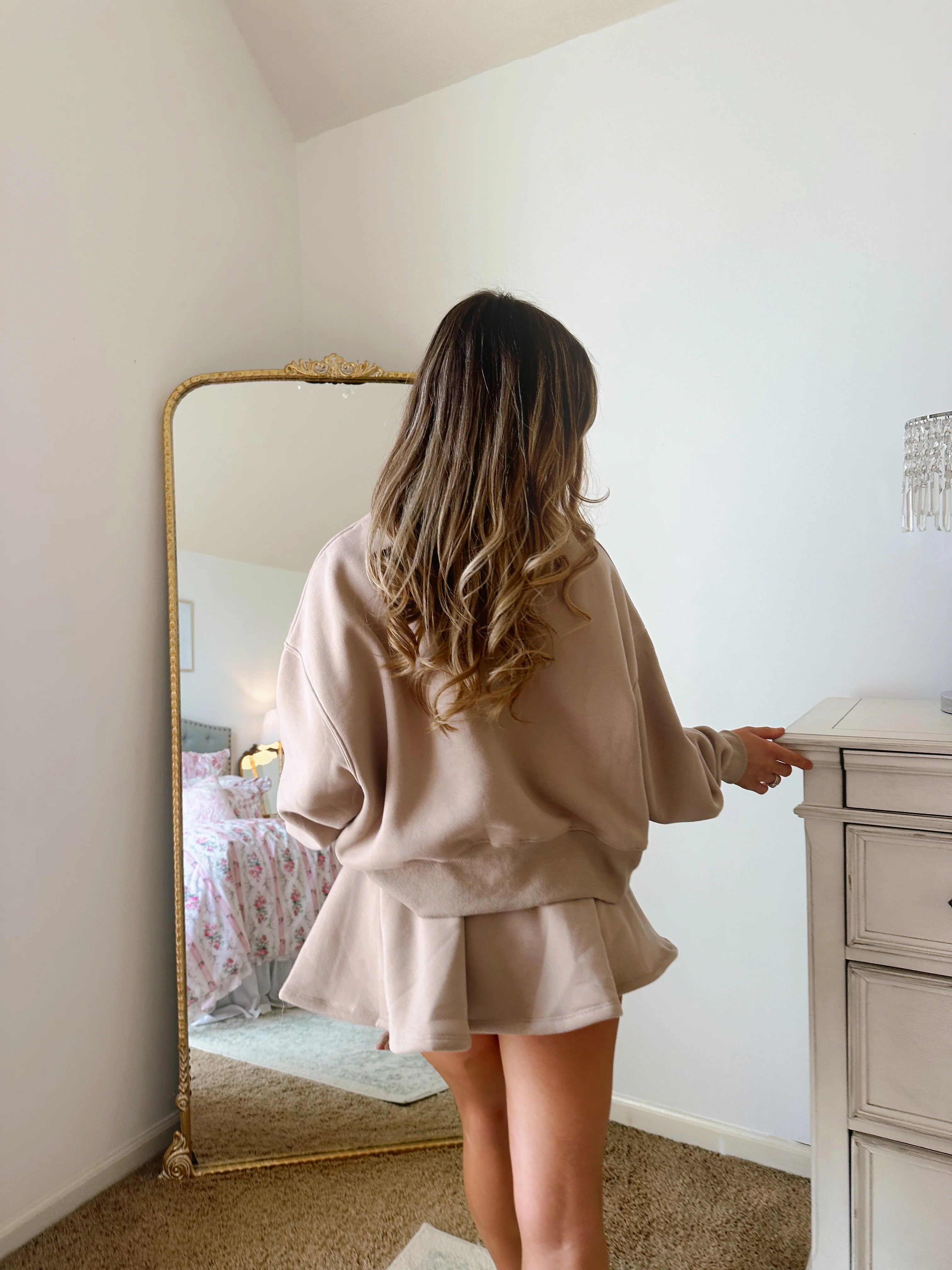 Boardwalk Crewneck and Skort Set - Mocha