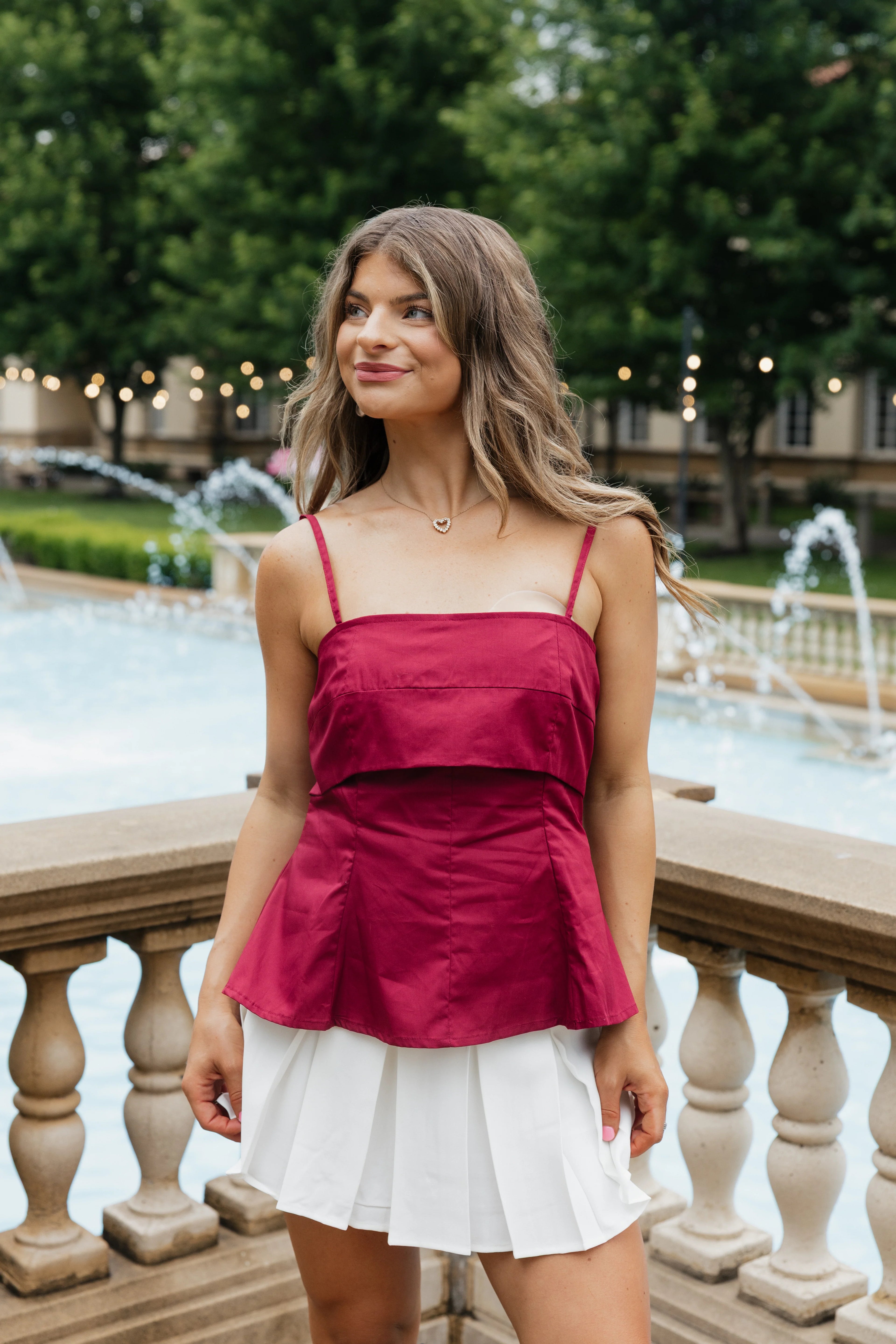 Claire Tank Top - Maroon