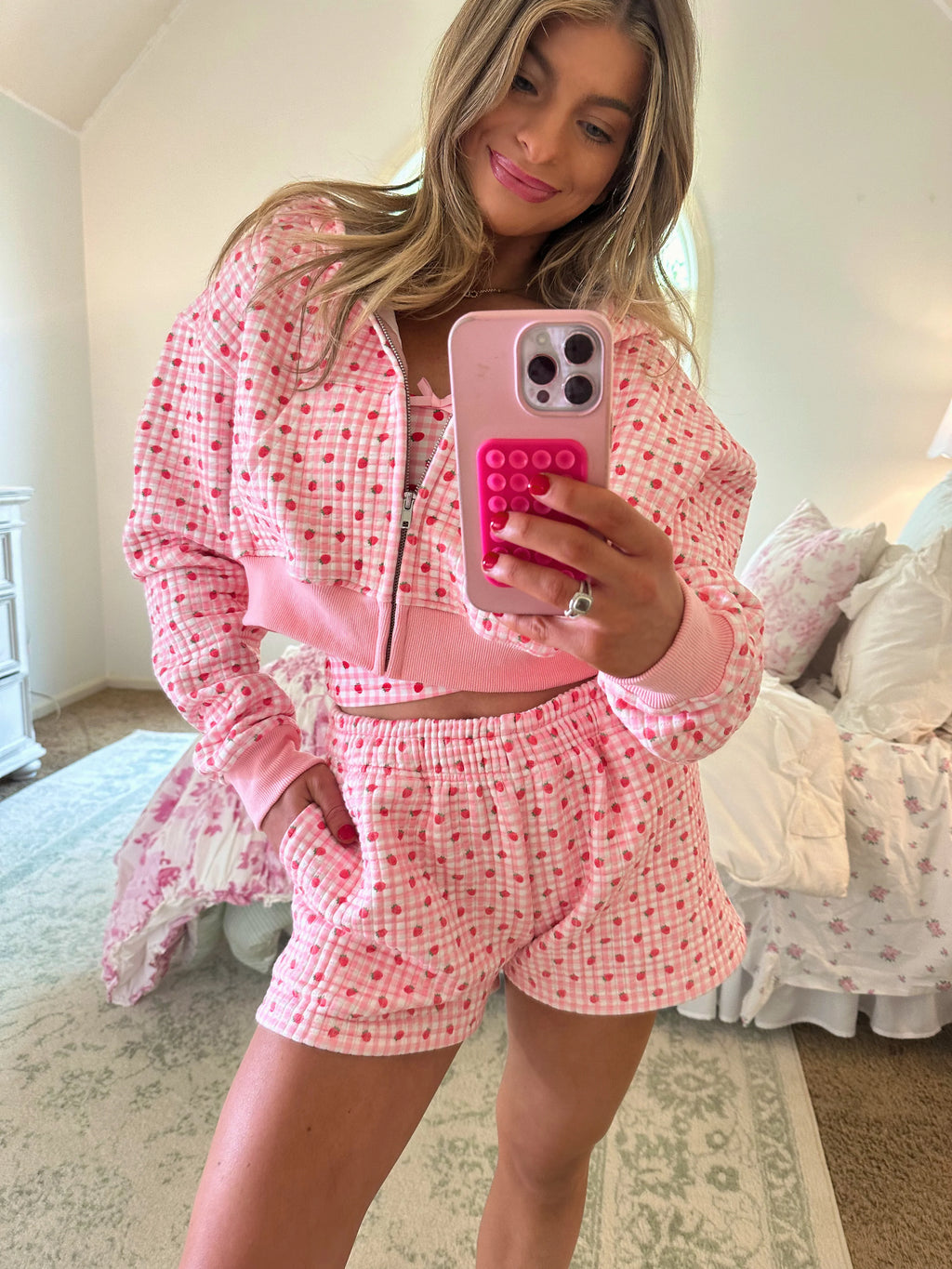 Strawberry Fields Quilted Short