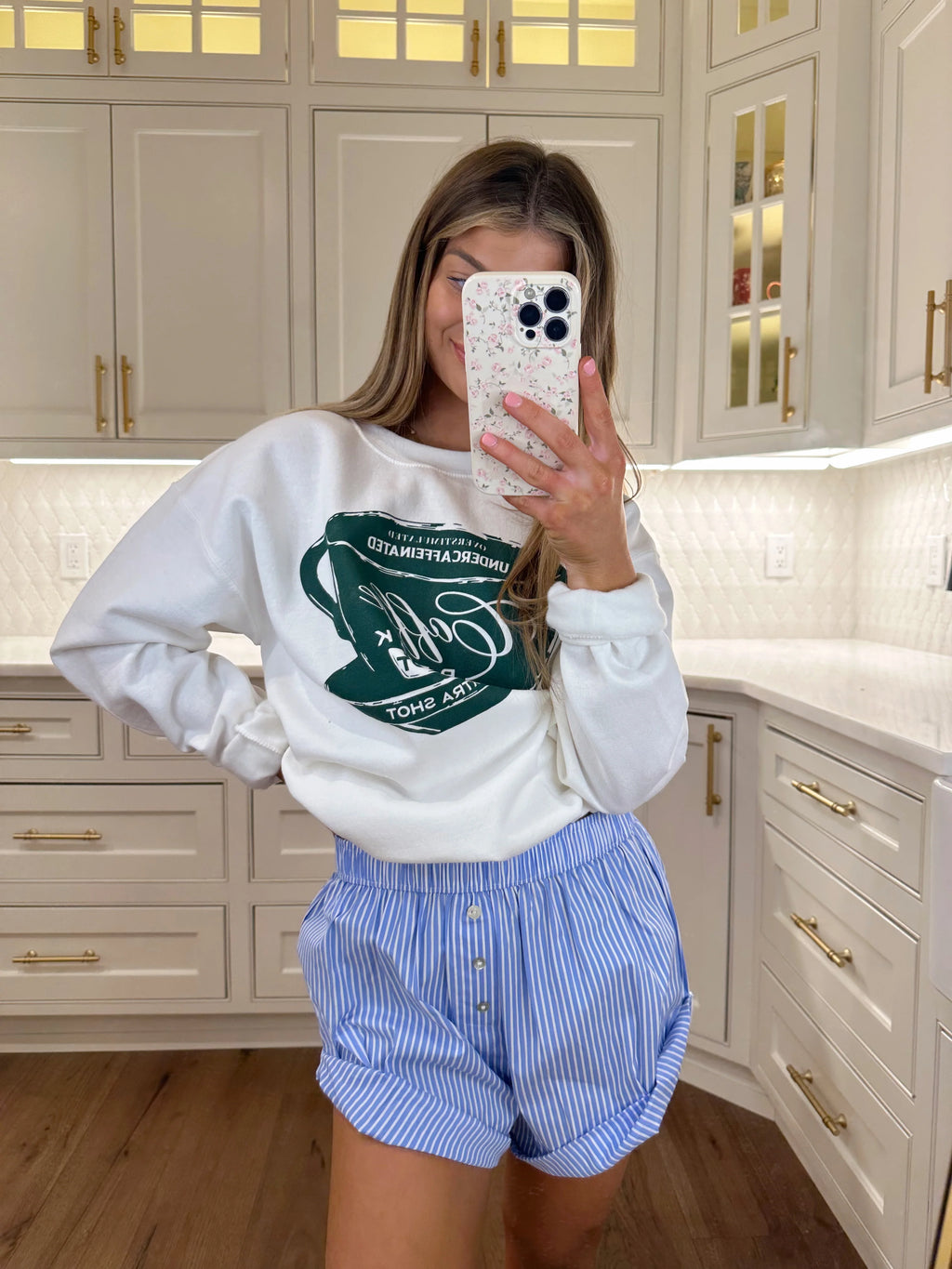 Maren Pinstripe Boxer Short - Blue