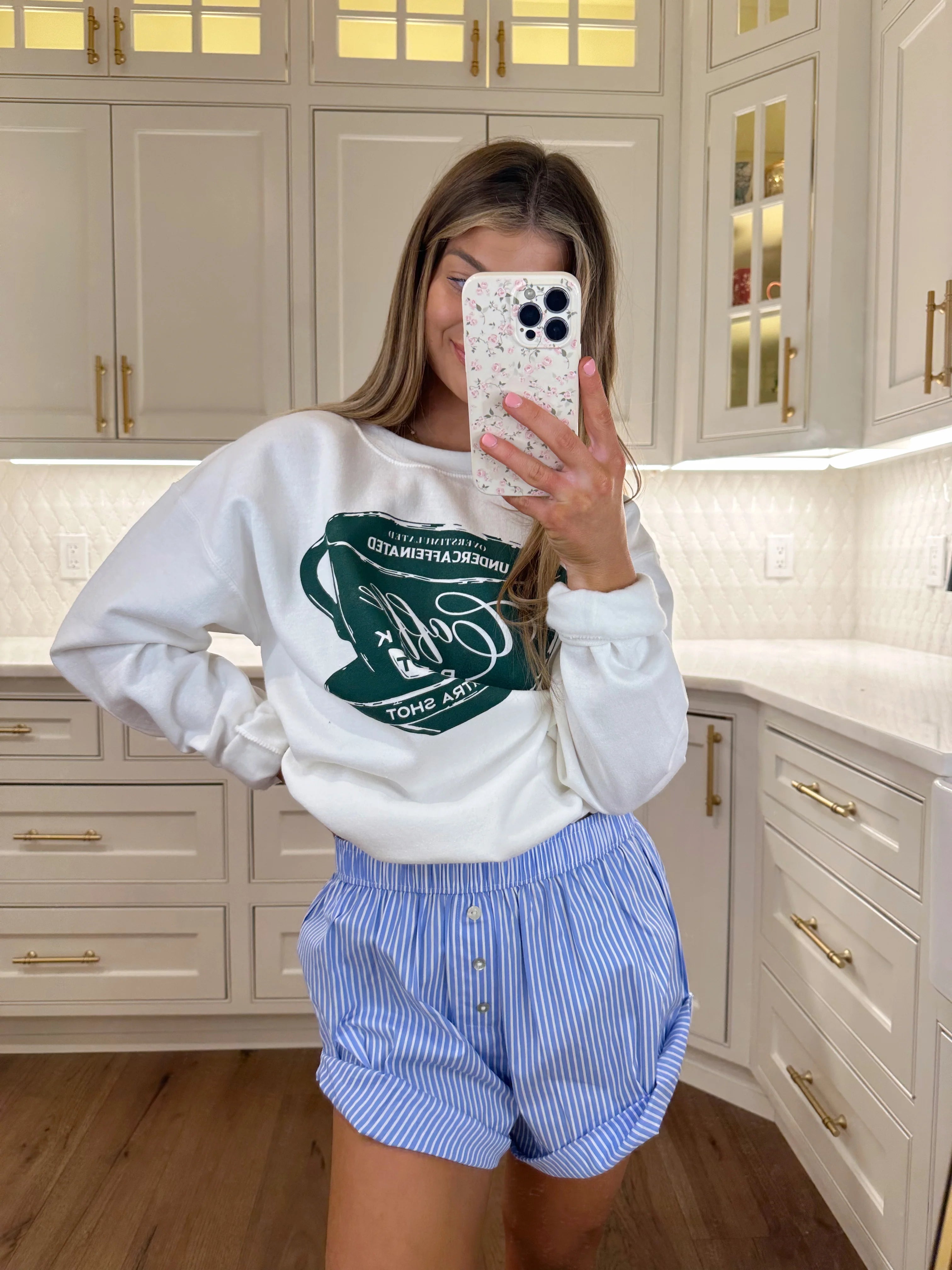 Maren Pinstripe Boxer Short - Blue