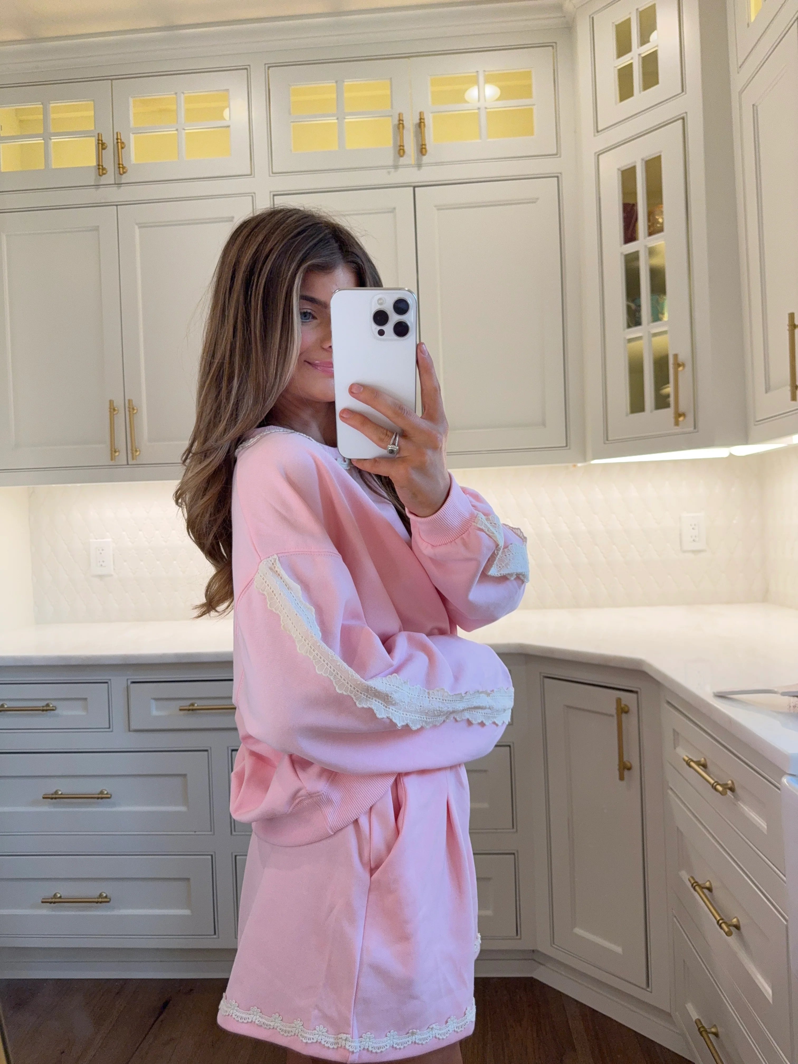 Tory Lace Trim Set - Pink