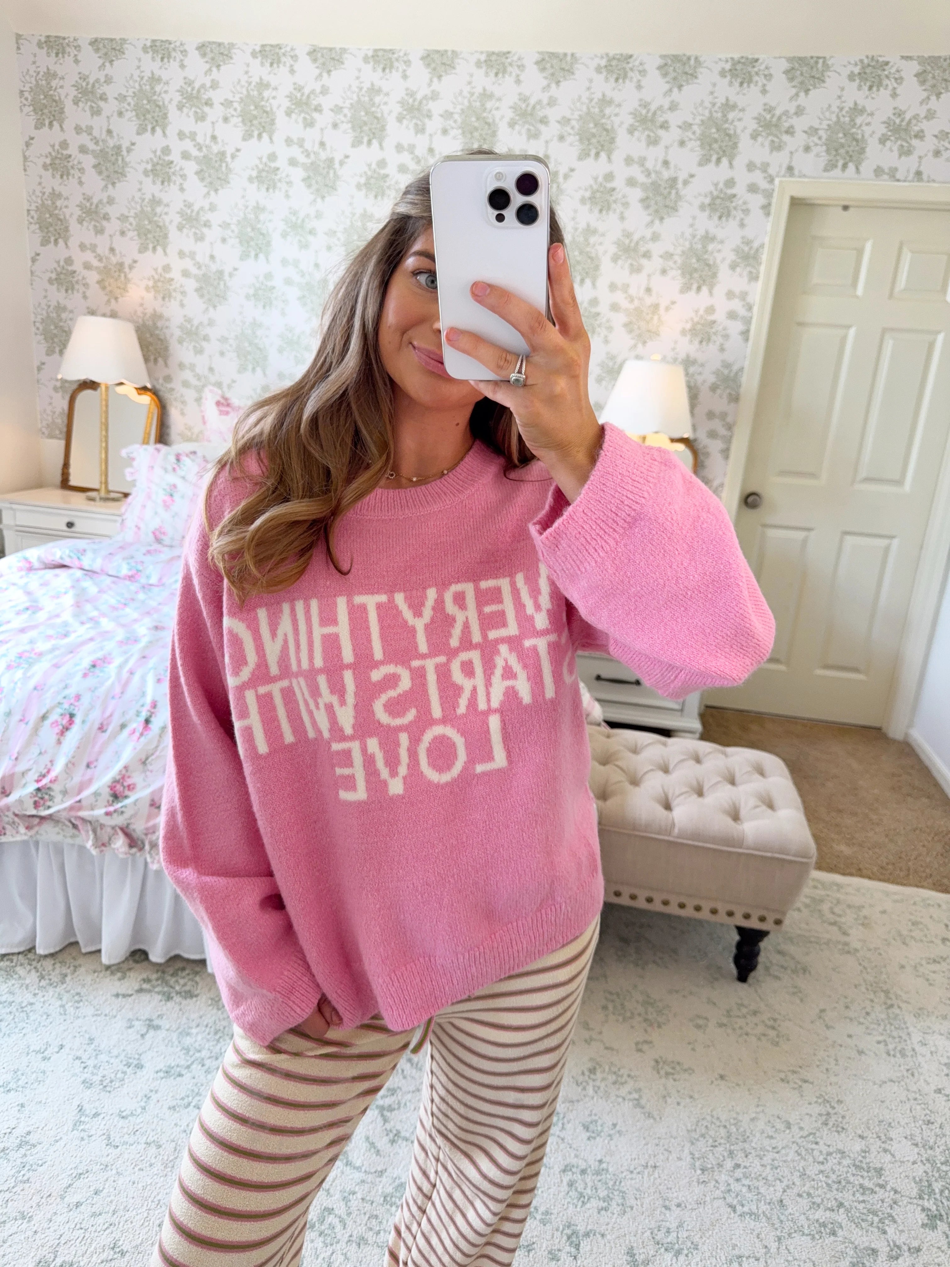 Calico Sweater - Pink