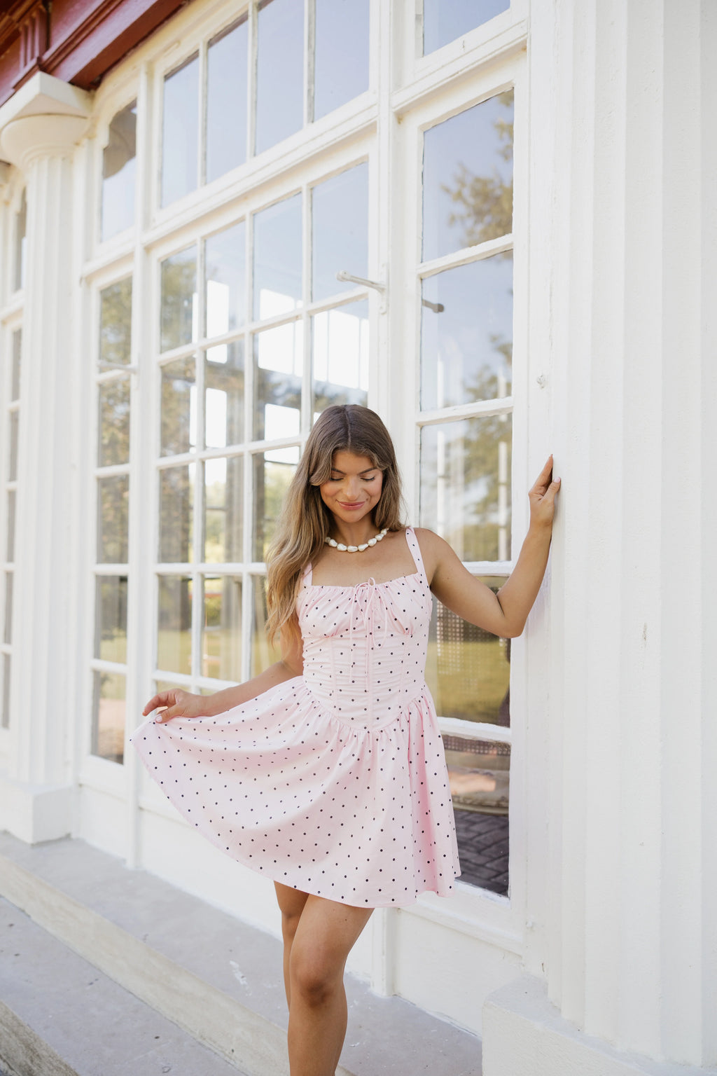 Lemmy Polka Dot Mini Dress - Pink