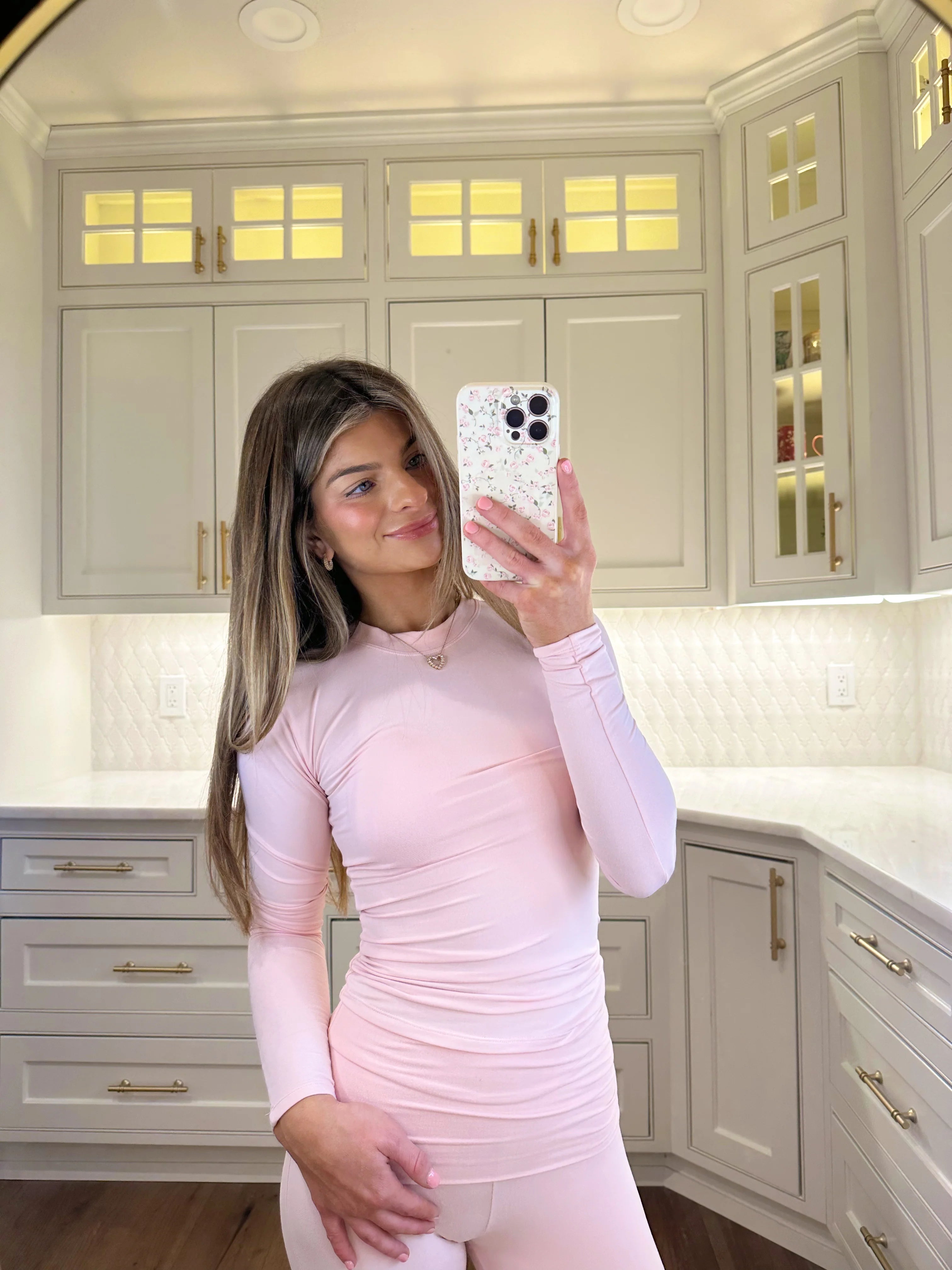 Becca Soft Knit Jersey Long Sleeve Tee - Pink