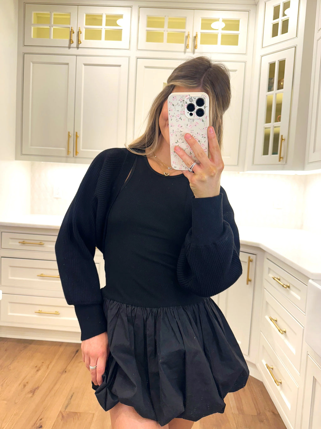 Bubble Mini Dress - Black