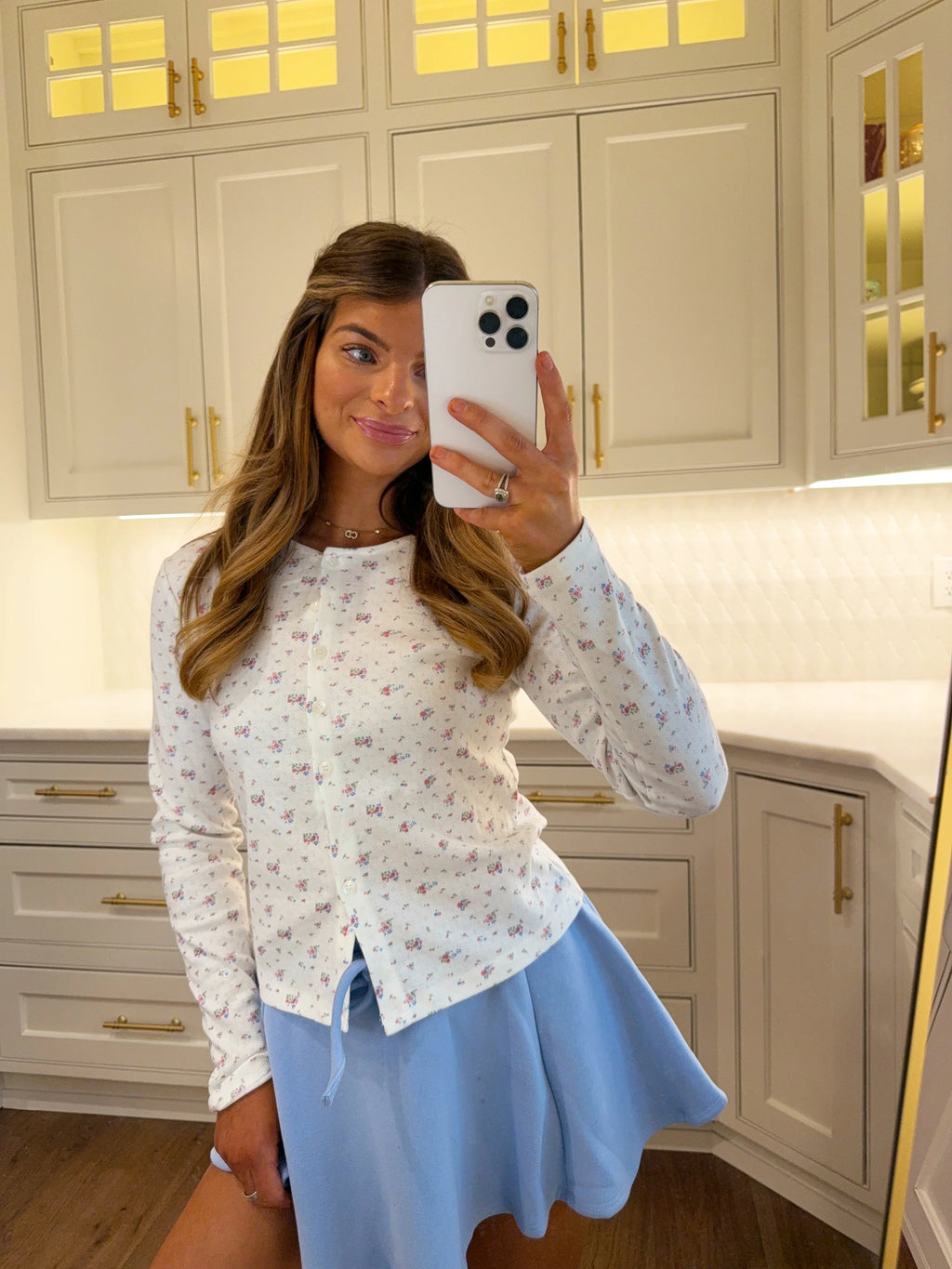 Pointelle Ditsy Floral Cardigan